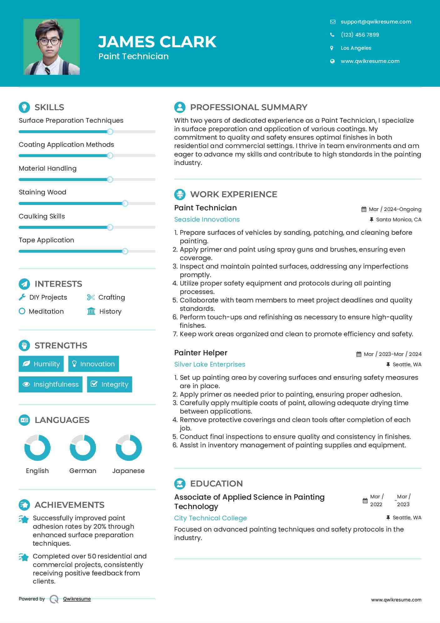 Painter Helper Resume Samples QwikResume