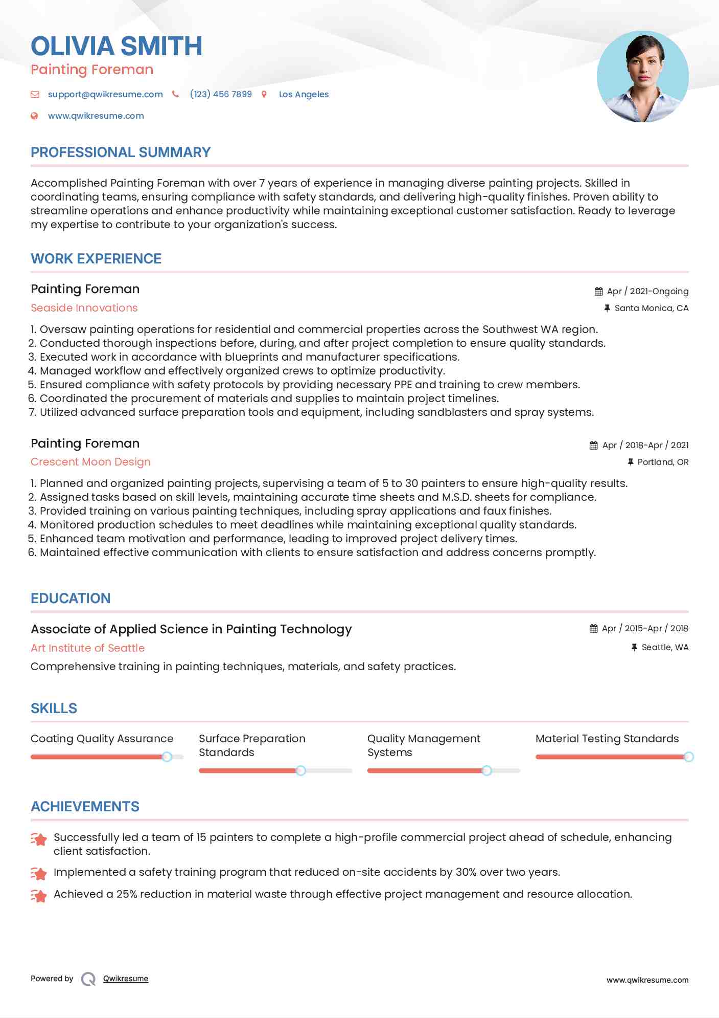 Painting Foreman Resume Format