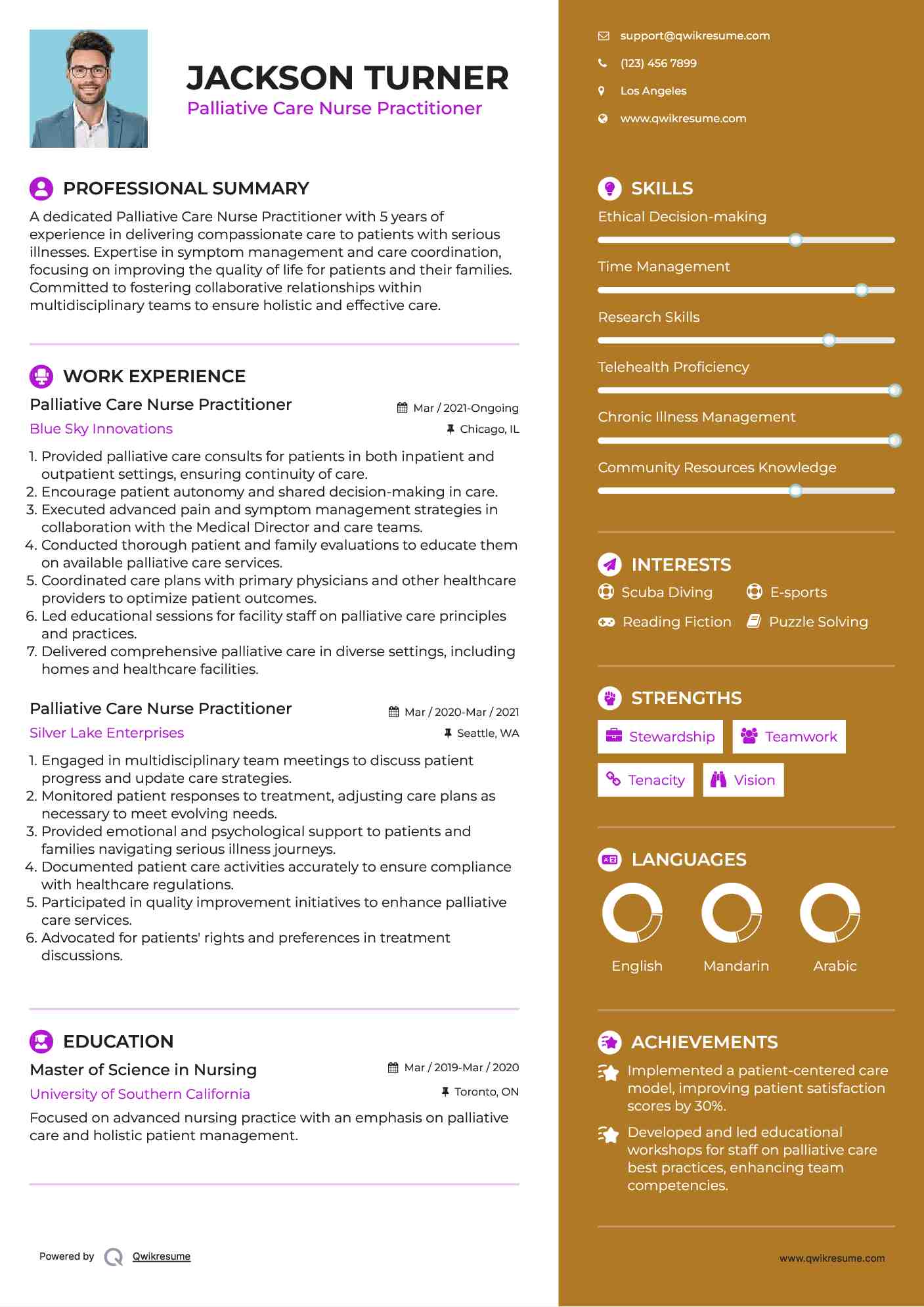 Palliative Care Nurse Practitioner Resume Format