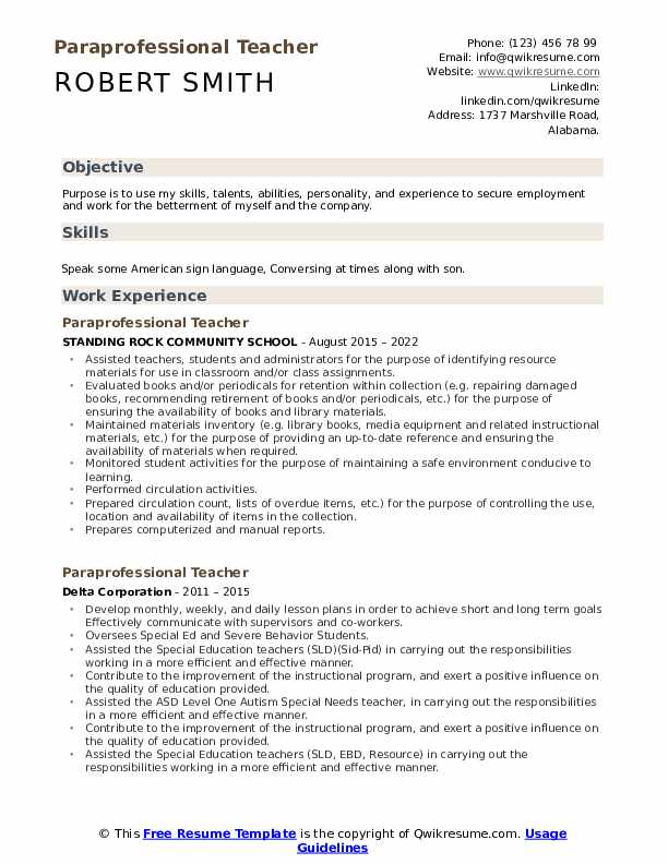 Paraprofessional Teacher Resume - Paraprofessional Teacher 1651731841 Pdf 
