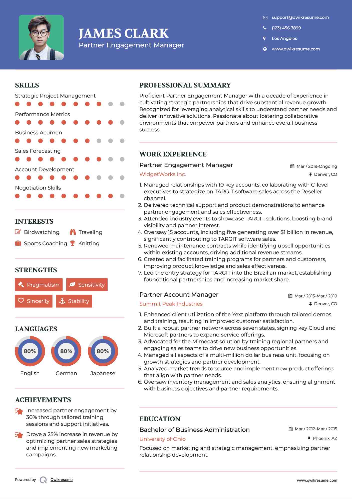 Partner Account Manager Resume Samples QwikResume