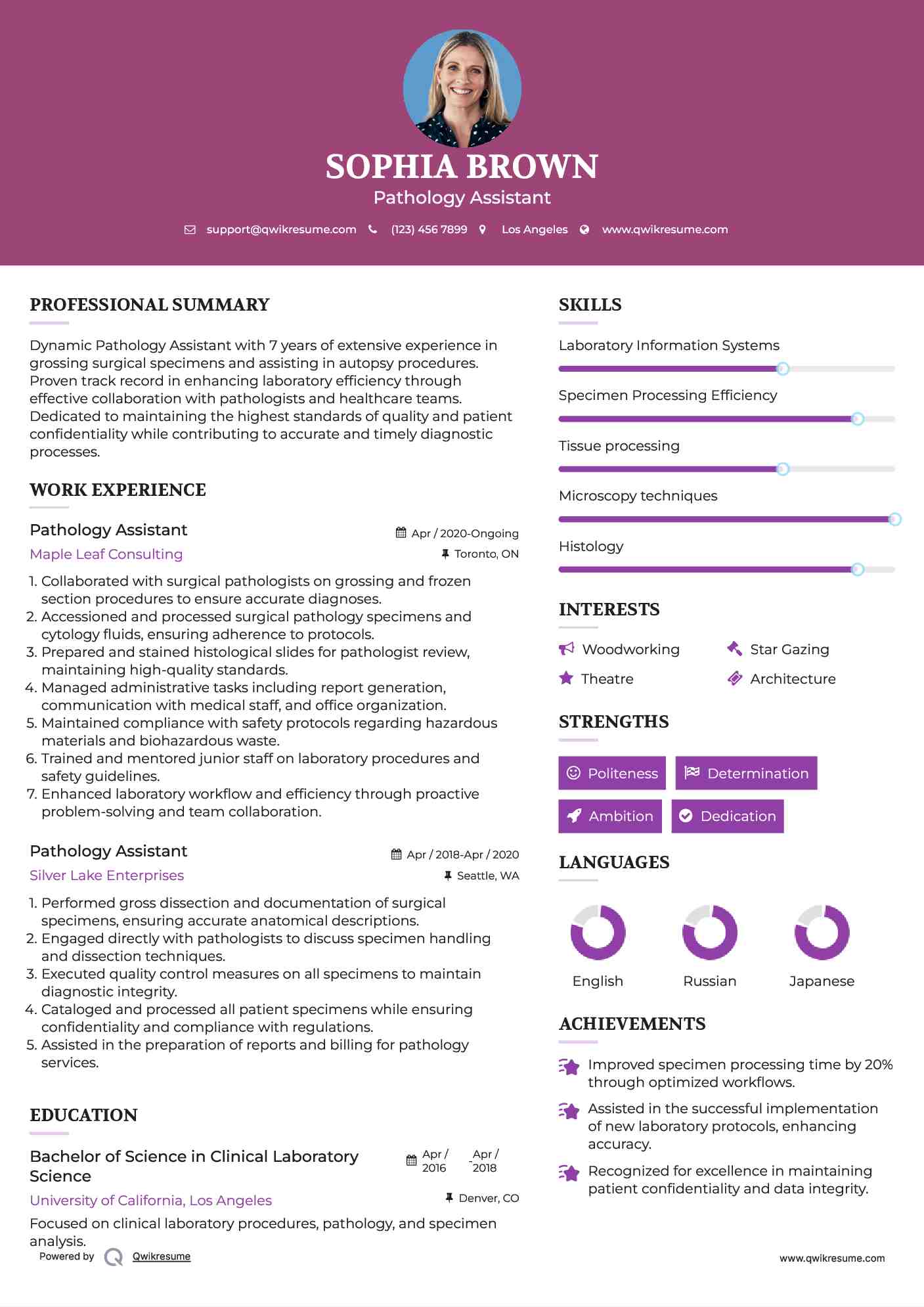 Pathology Assistant Resume Format