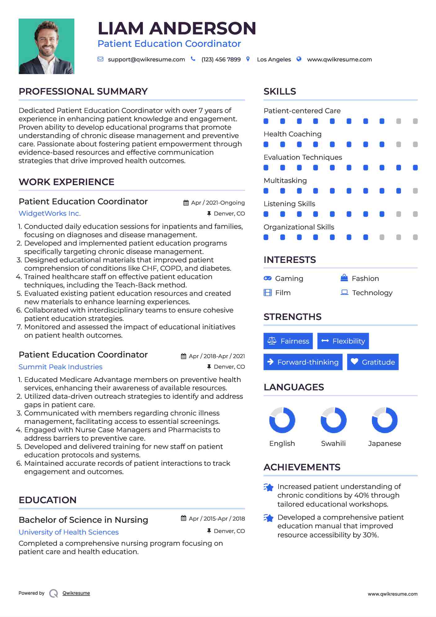 Patient Education Coordinator Resume Format