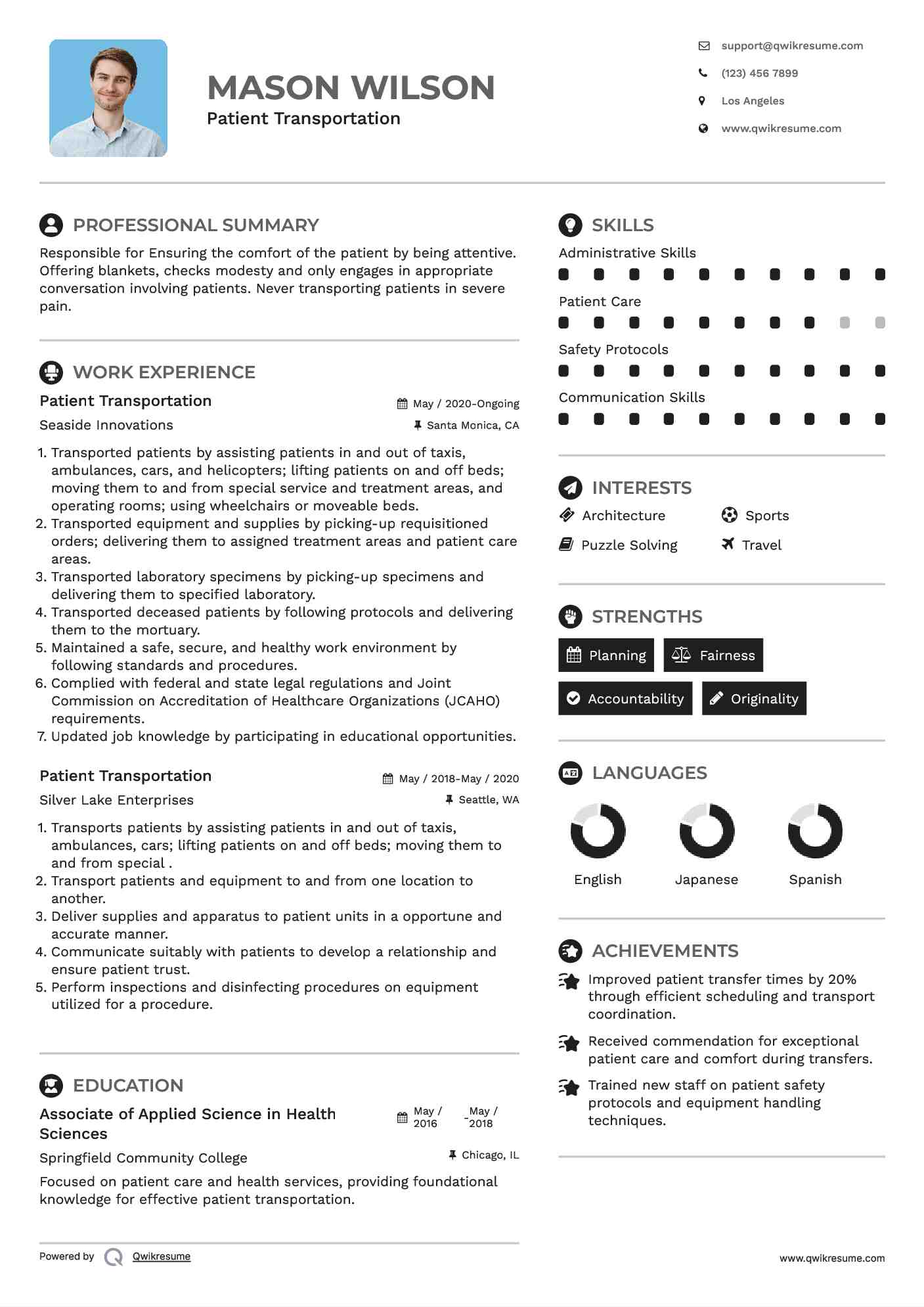 10 Patient Transporter Resume - Patient Transportation 1632665084 Pdf 