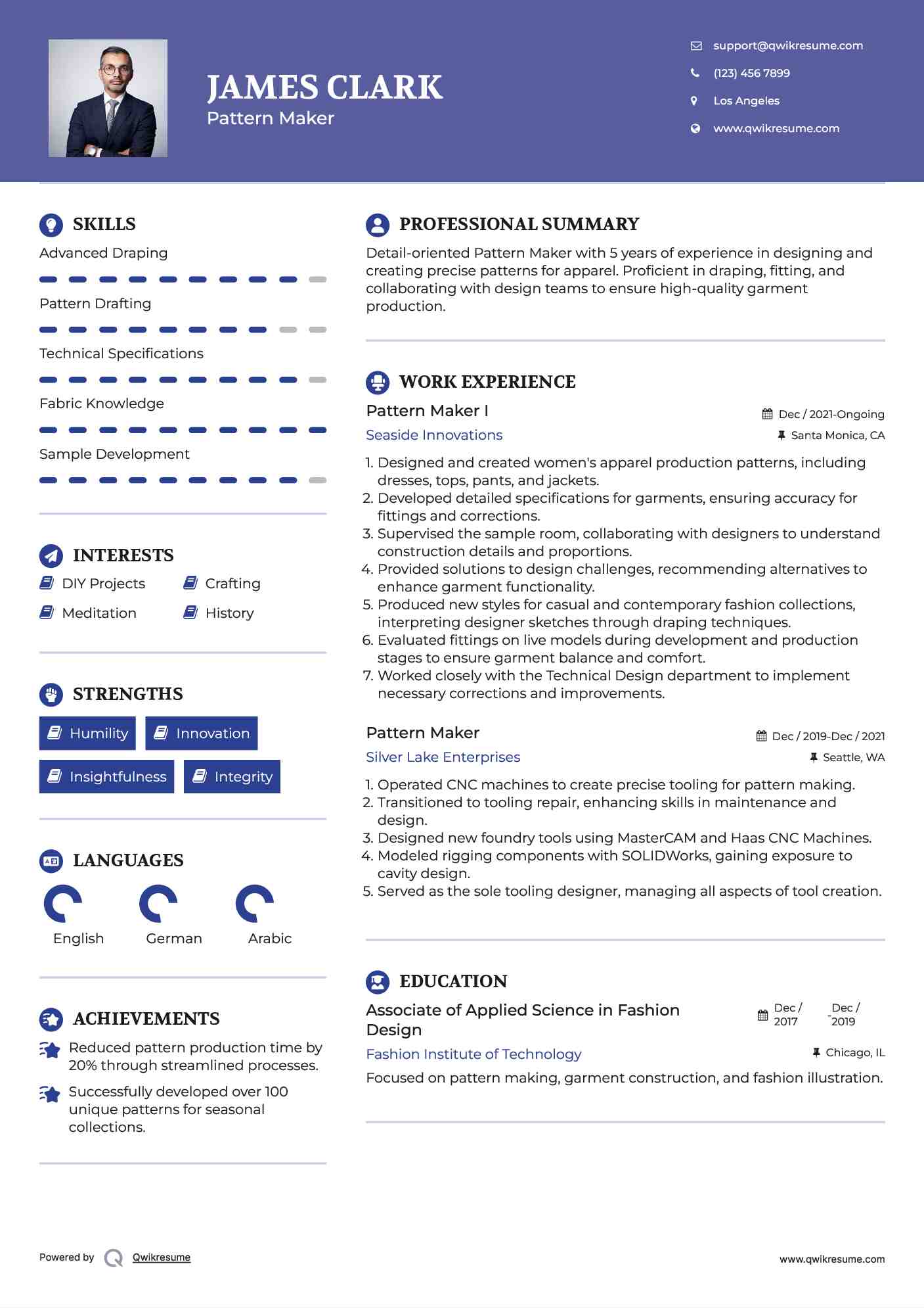 Pattern Maker I Resume Sample