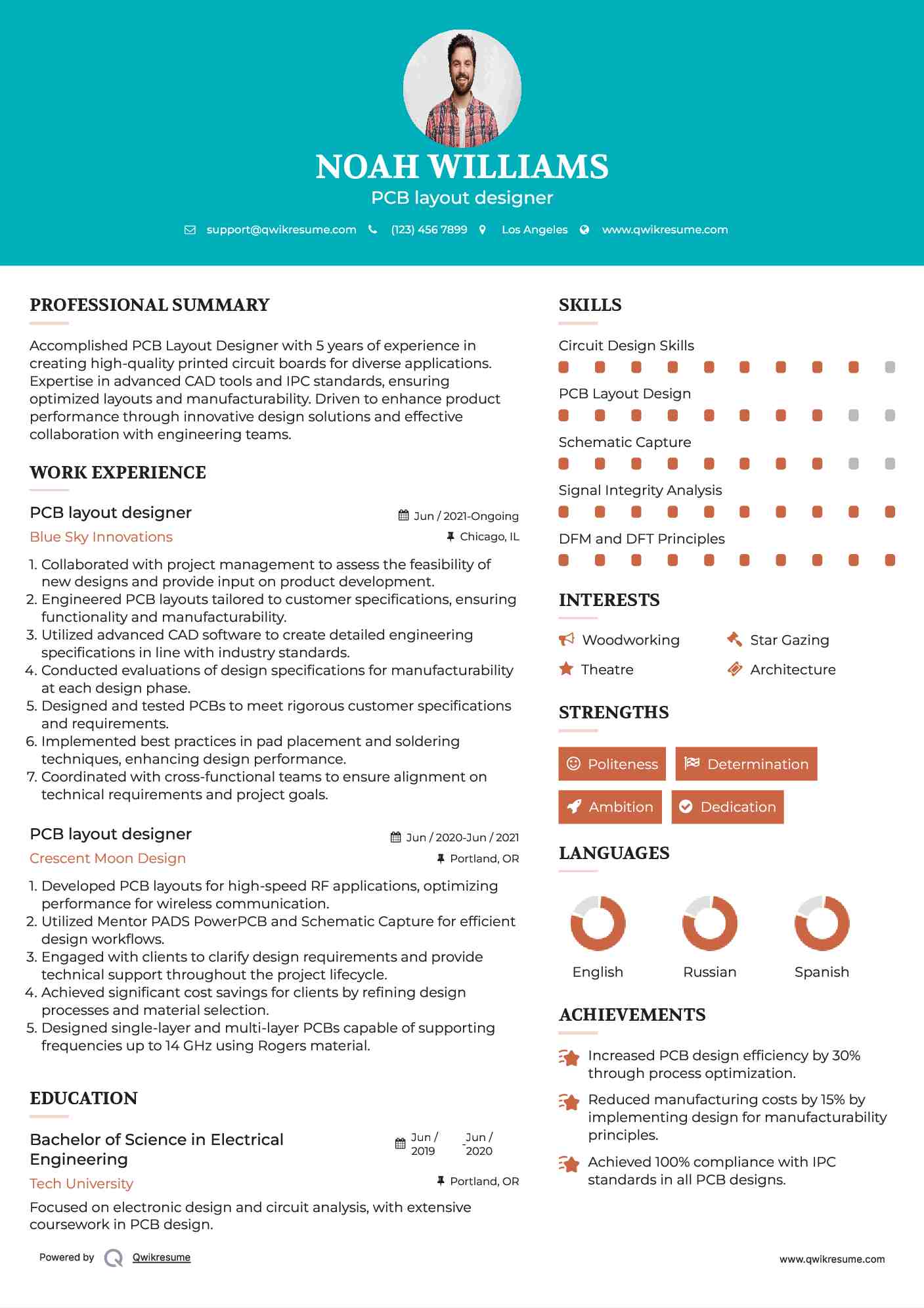 PCB layout designer Resume Format