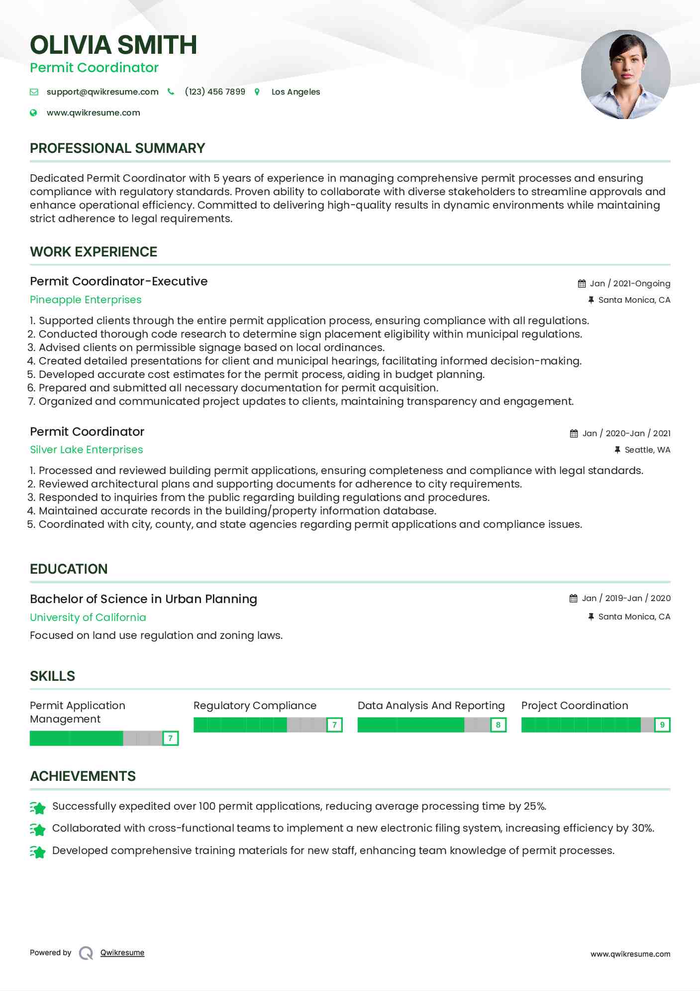 Permit Coordinator-Executive Resume Template
