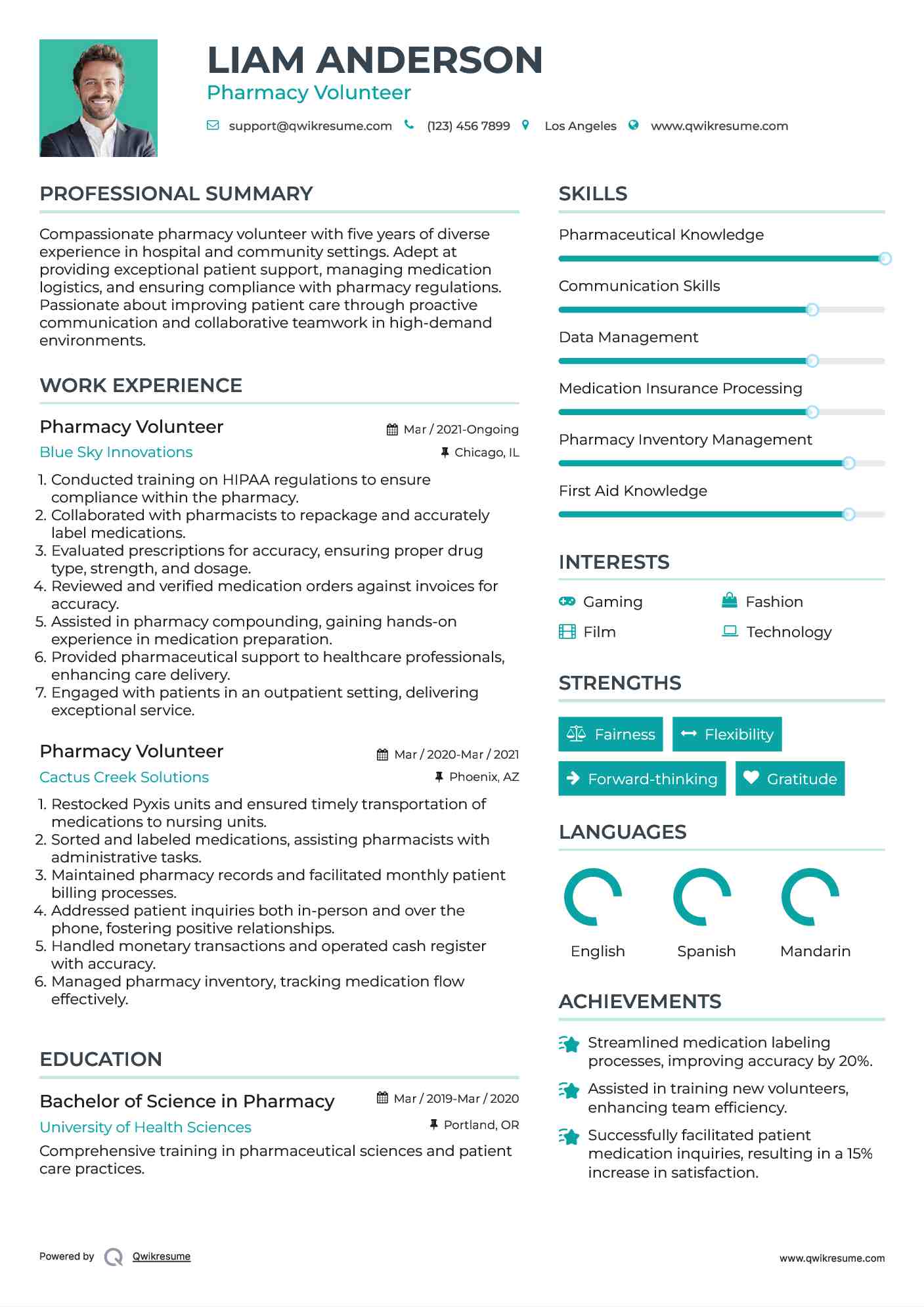 Pharmacy Volunteer Resume Format