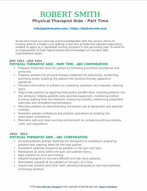 Physical Therapist Aide Resume - Physical Therapist Aide 1572706526 Pdf