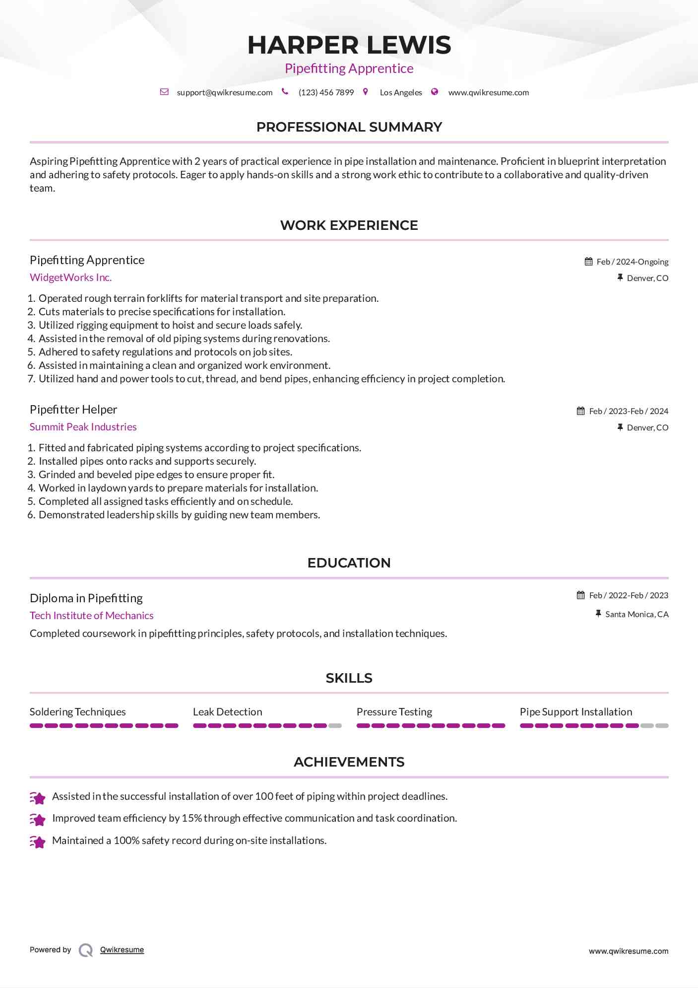 10 Pipefitter Helper Resume Samples - Pipefitter Helper 1563875107 Pdf 