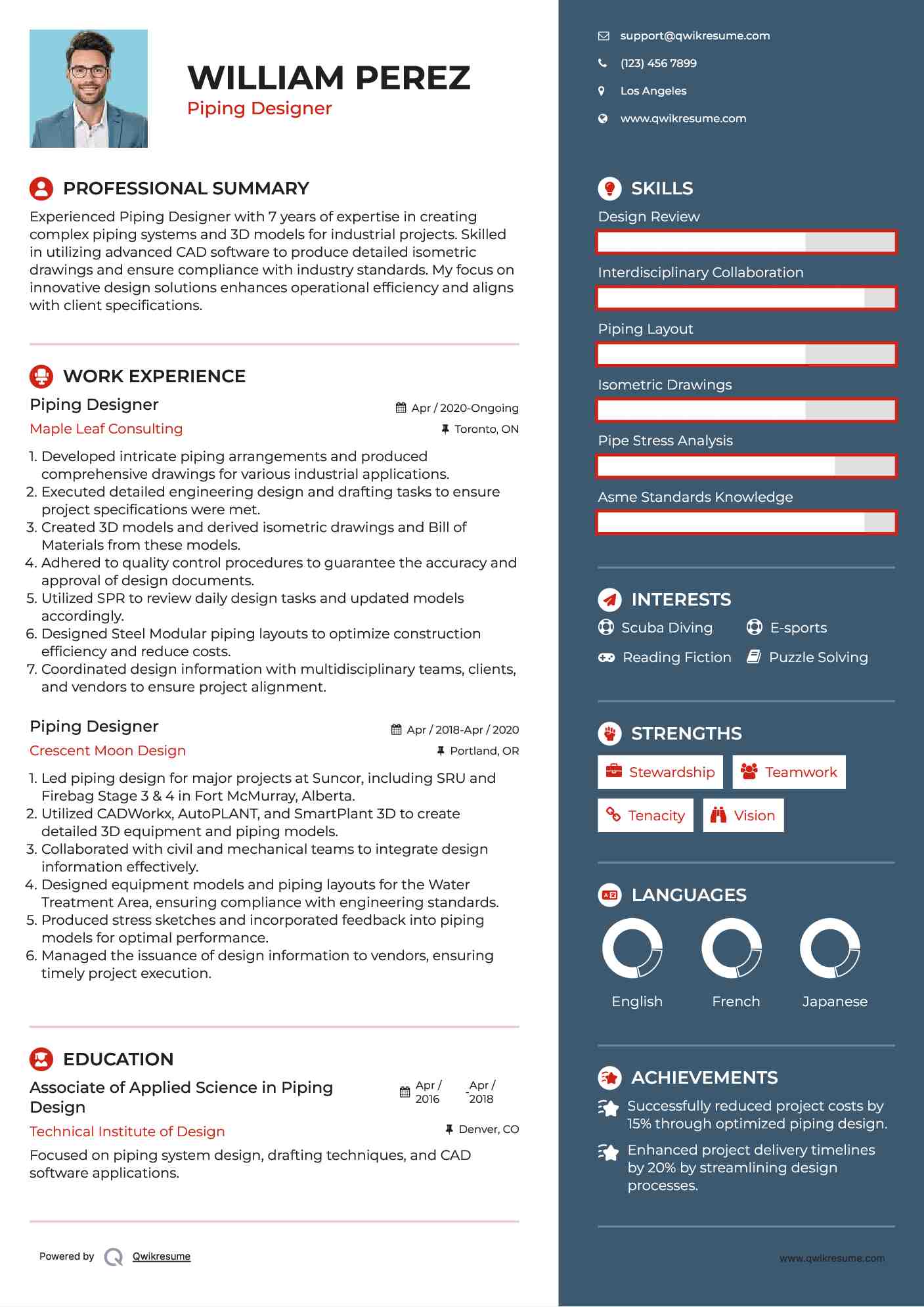 Piping Designer Resume Format