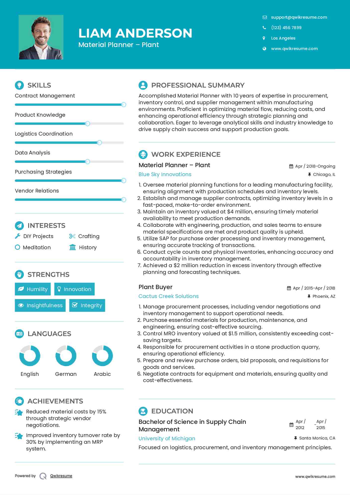 Material Planner – Plant

 Resume Format