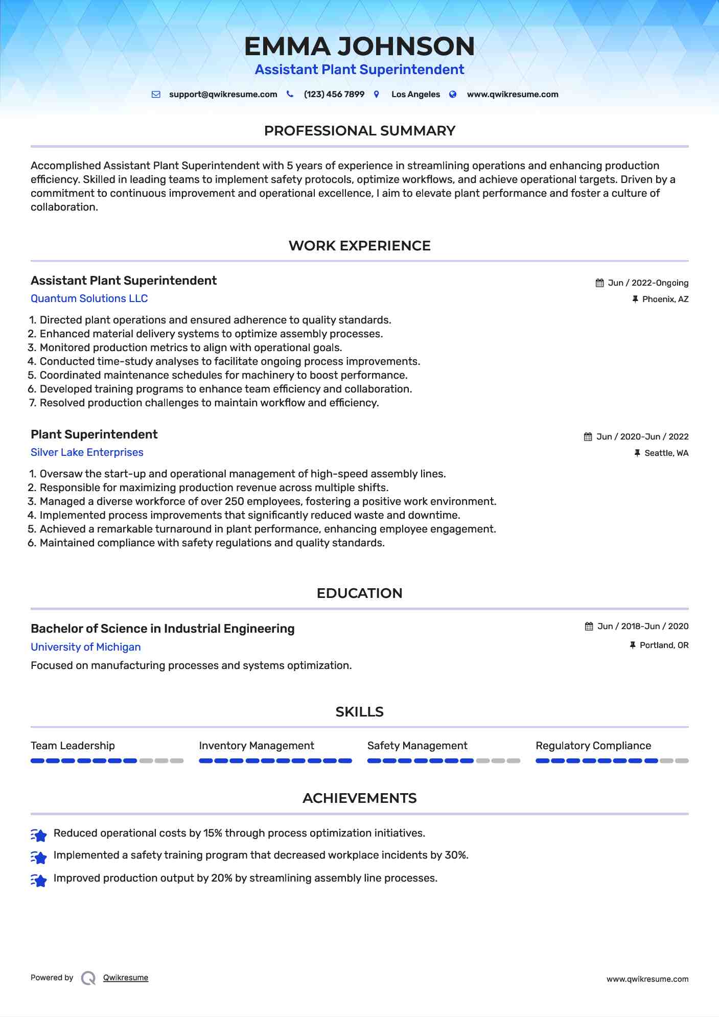 plant superintendent resume samples qwikresume plant superintendent resume
