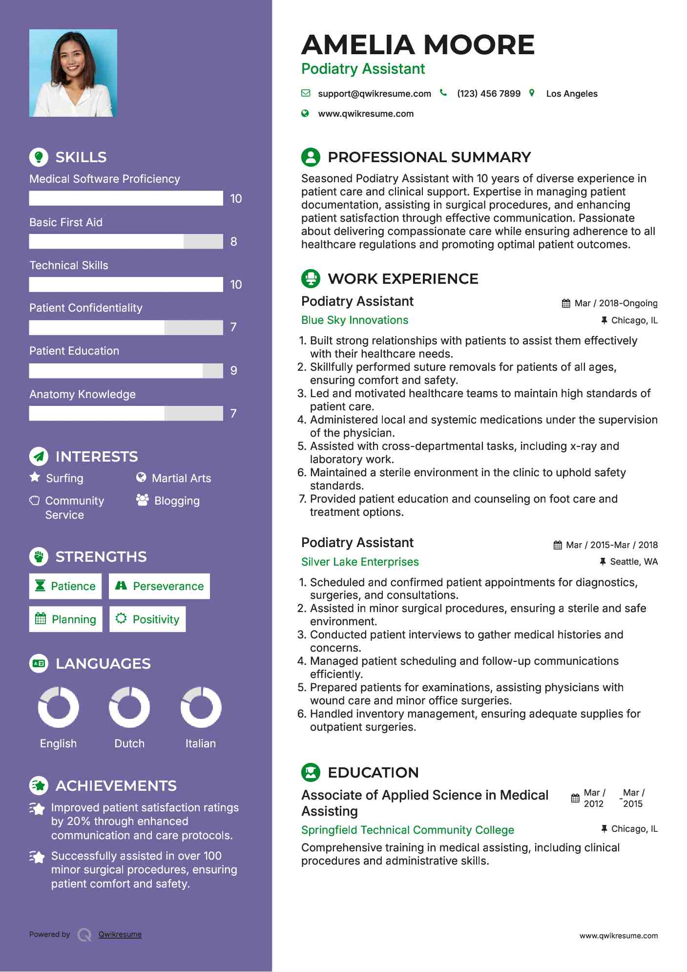 Podiatry Assistant Resume Template