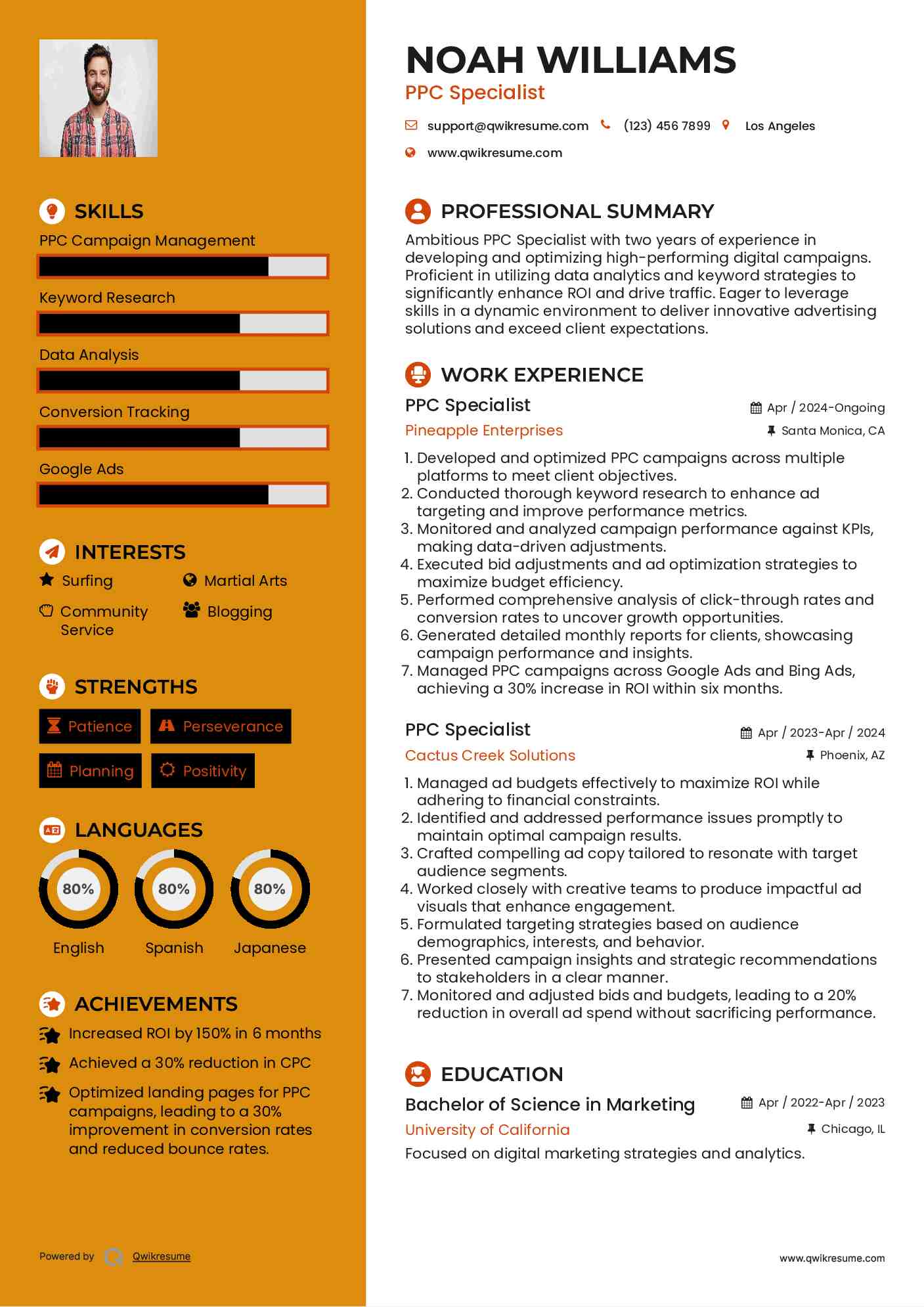 PPC Specialist Resume Model
