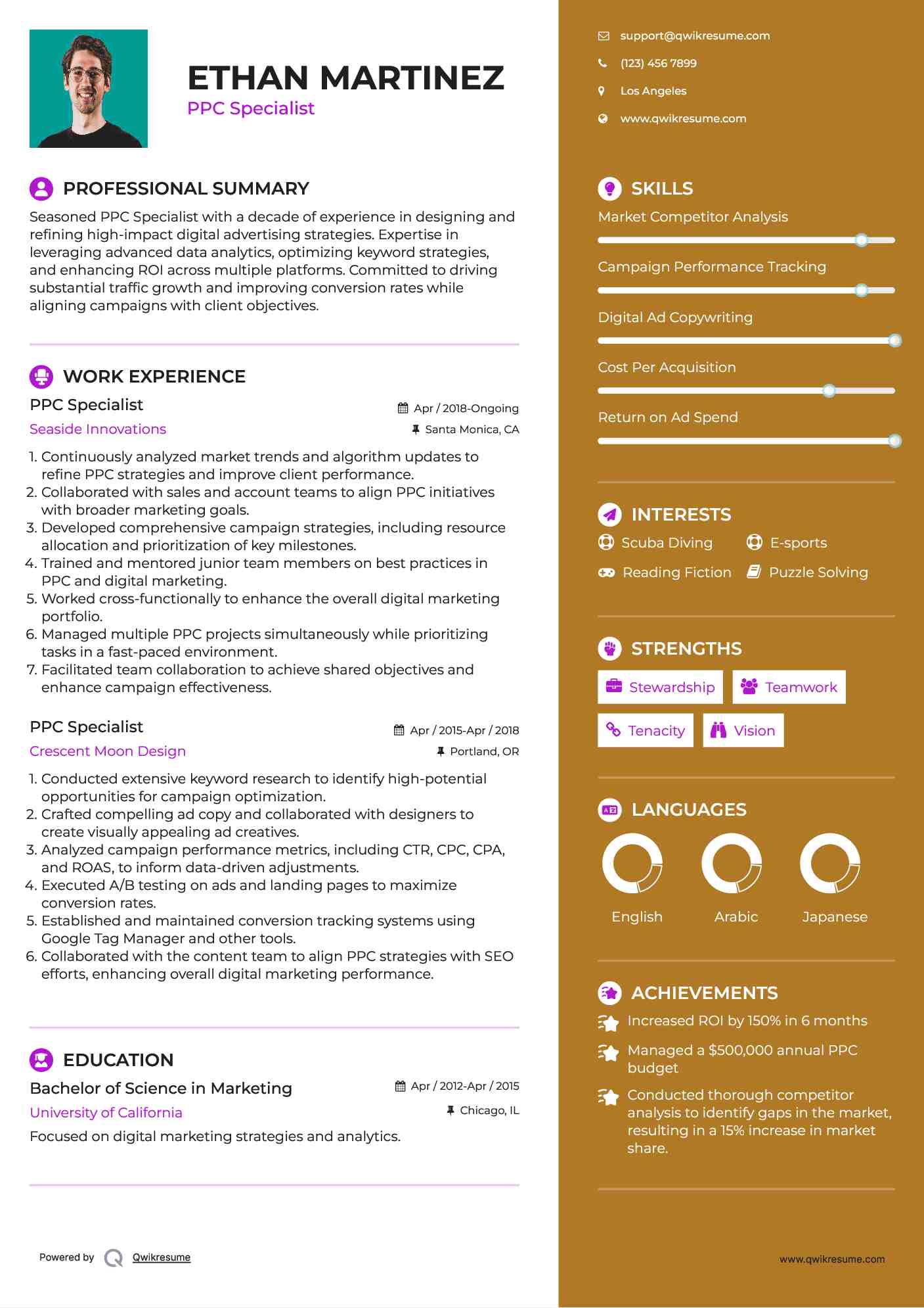 PPC Specialist Resume Format