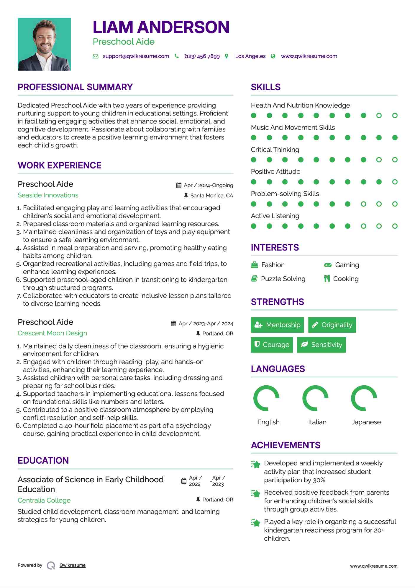 10 Preschool Teacher Assistant - Preschool Aide 1598864416 Pdf 