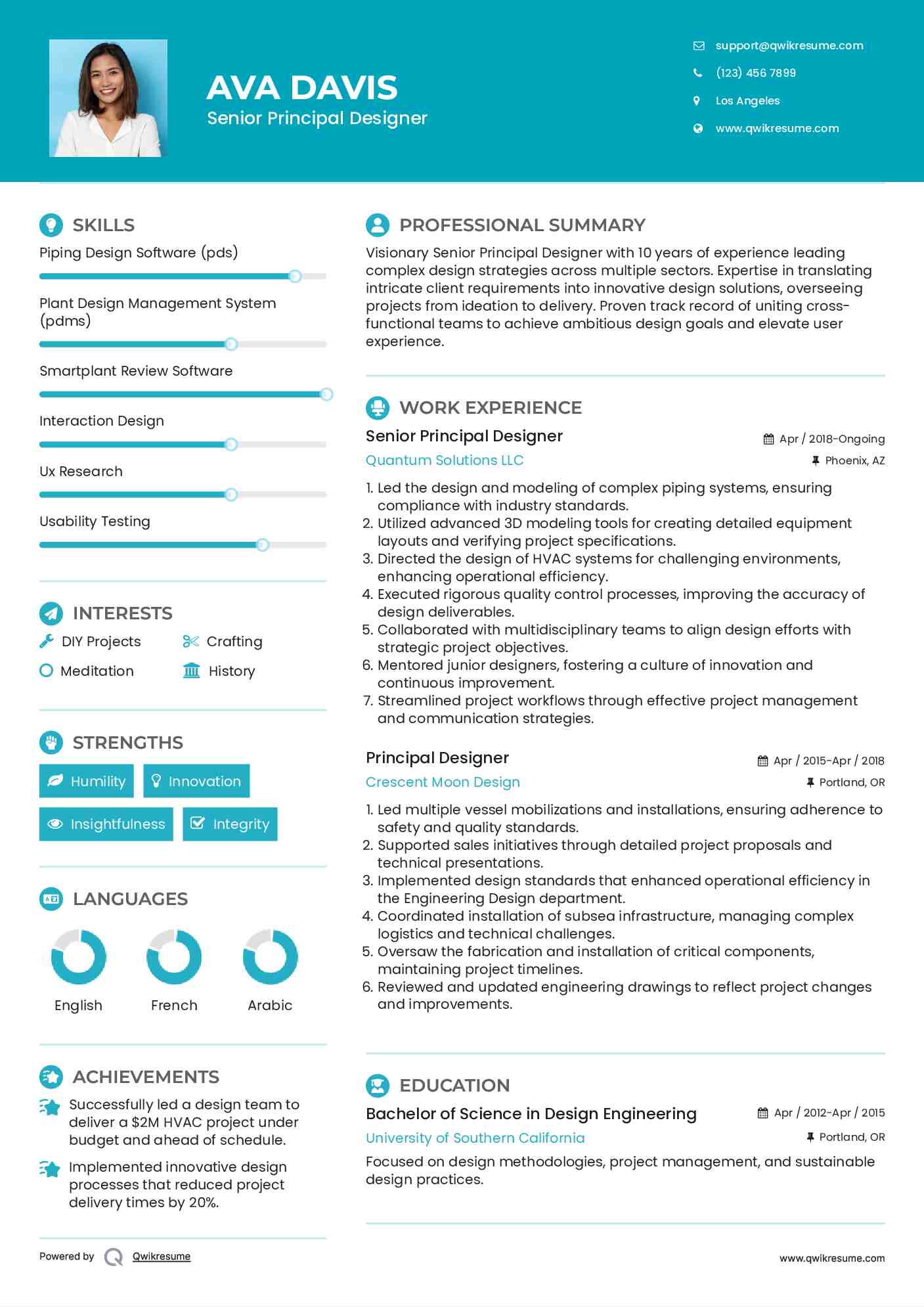 Senior Principal Designer Resume Template