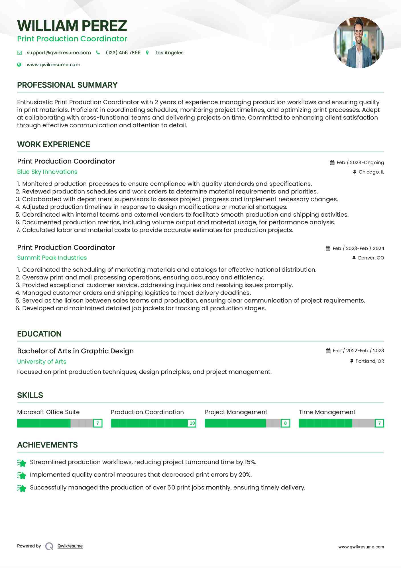 Print Production Coordinator Resume Samples QwikResume Print Production Coordinator Resume Samples QwikResume