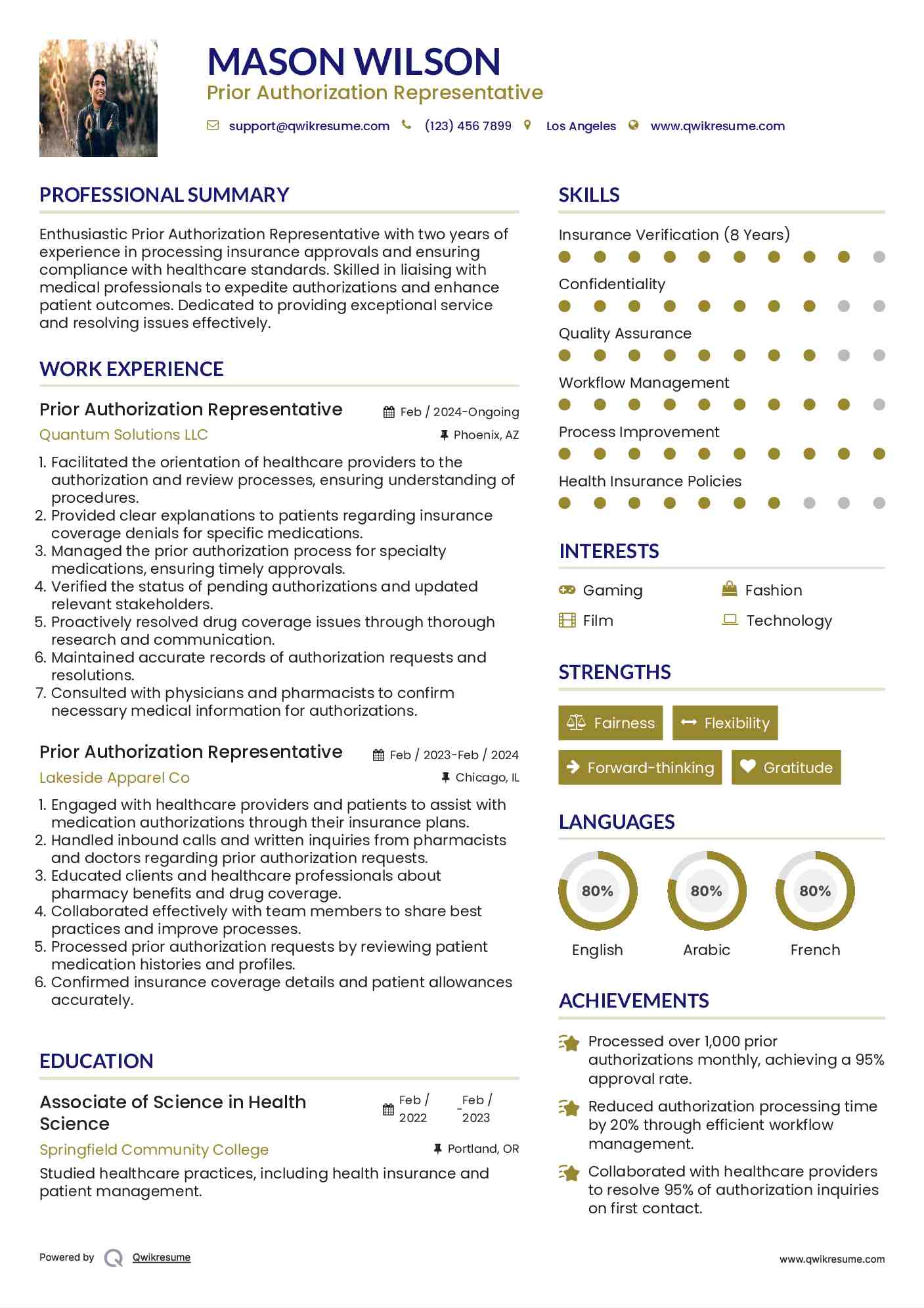 Prior Authorization Representative Resume Format