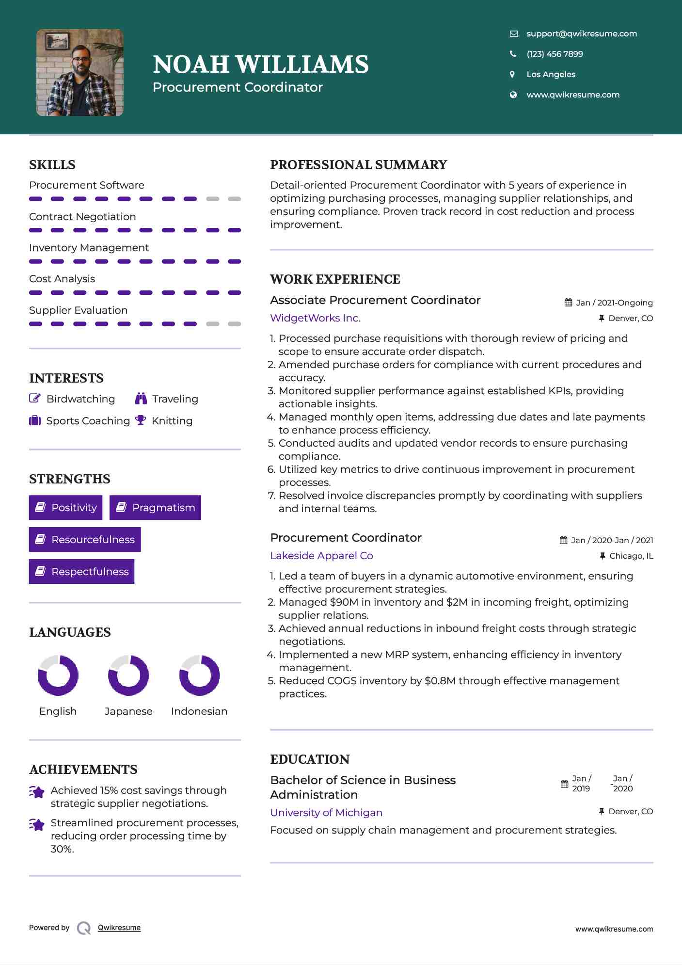procurement-coordinator-resume-samples-qwikresume