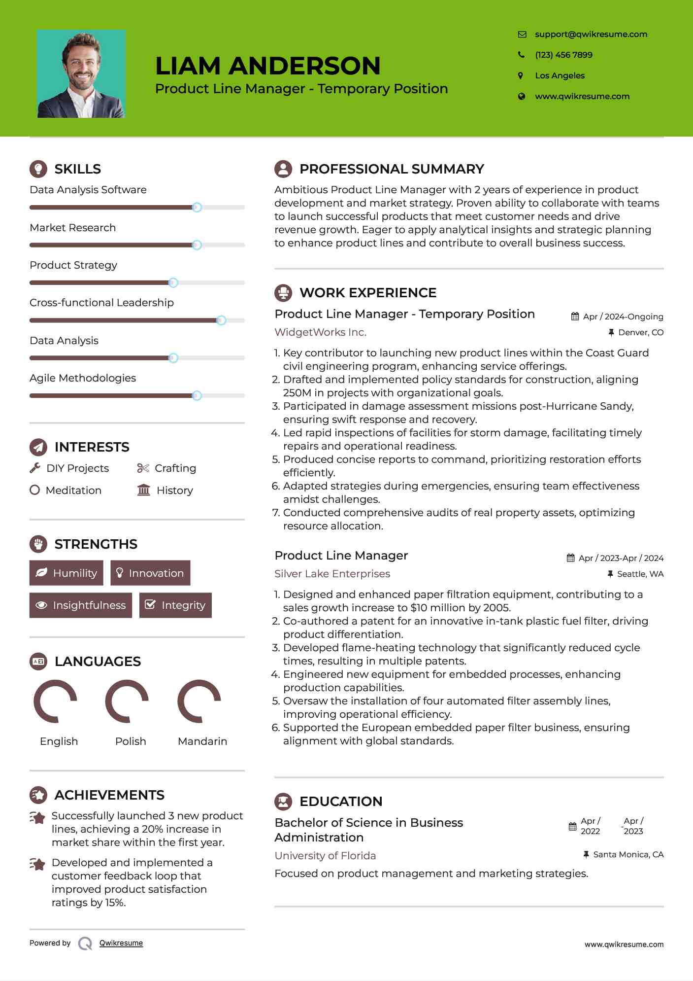 Product Line Manager Resume Samples QwikResume