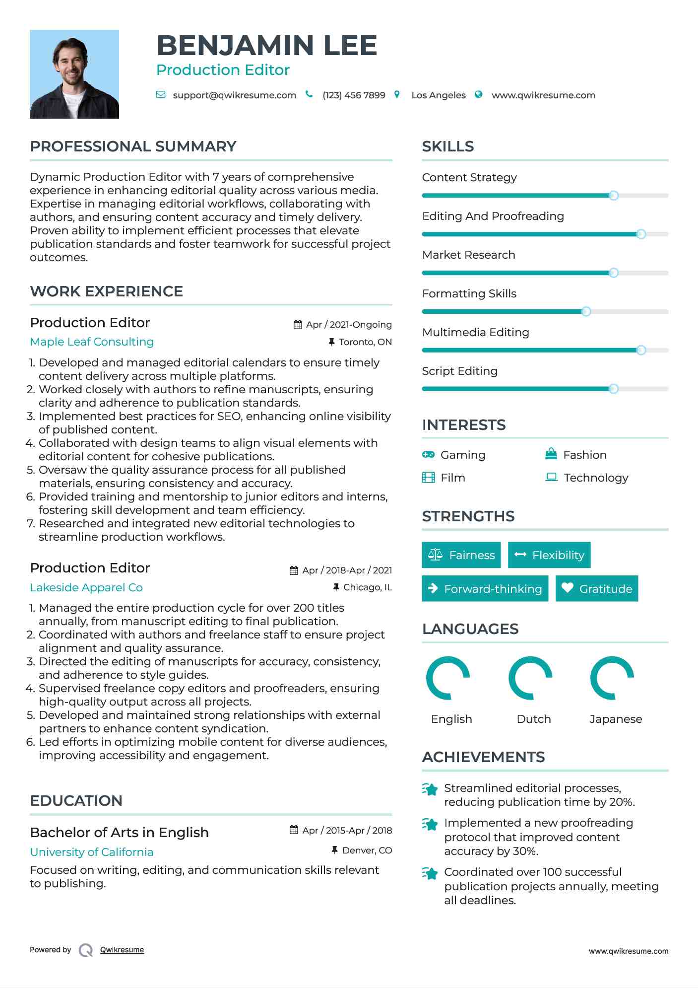 10 Production Editor Resume Samples - Production Editor 1598246037 Pdf