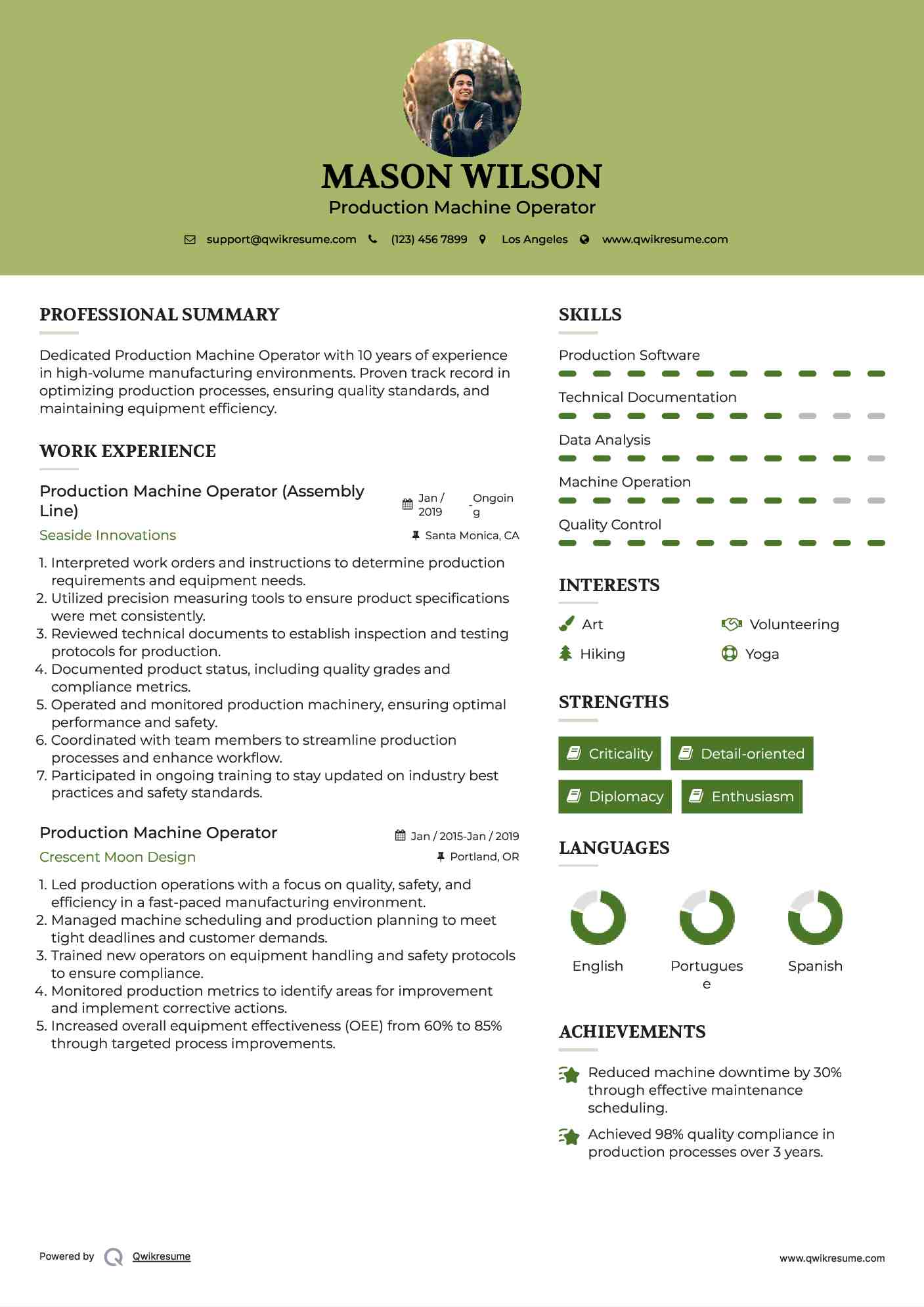 10+ Production Machine Operator Resume Samples & Templates for 2025