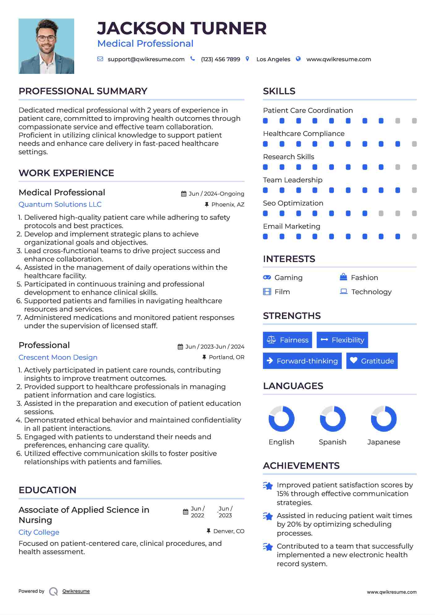 Medical Professional Resume Template