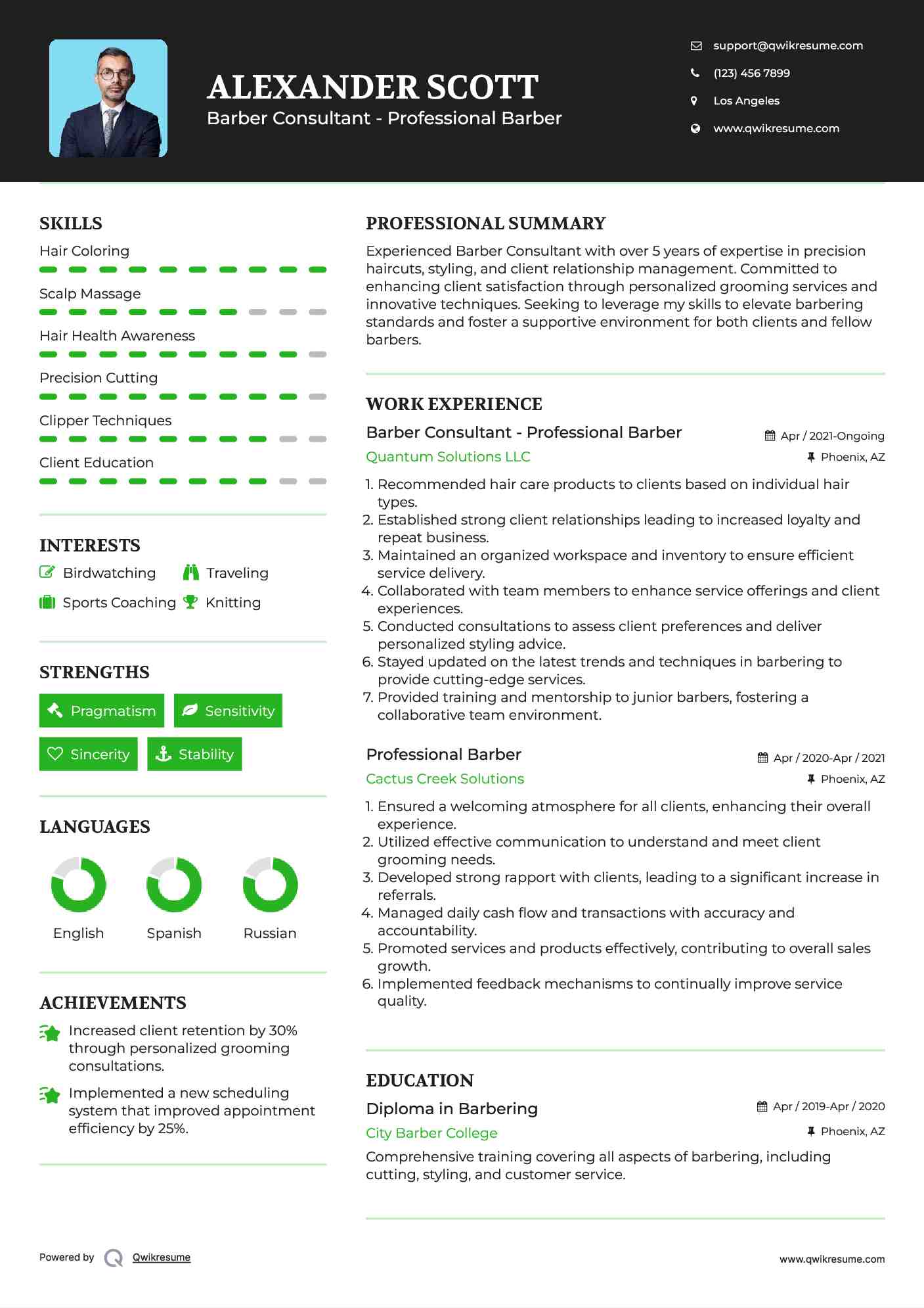 10 Professional Barber Resume - Professional Barber 1663345003 Pdf