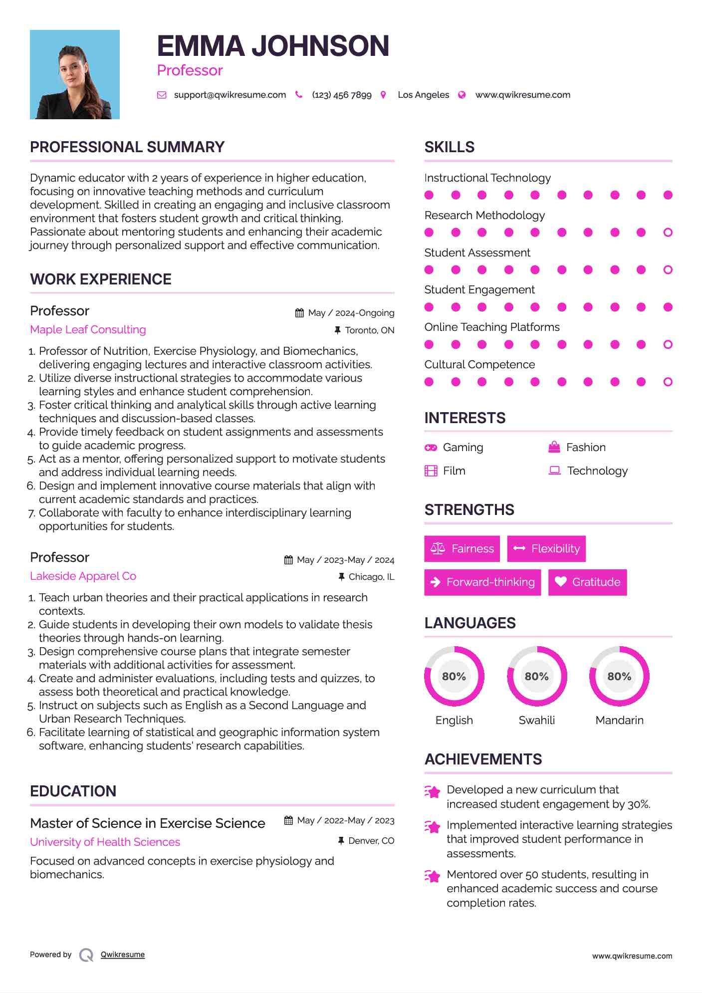 10 Professor Resume Samples amp - Professor 1565081340 Pdf 