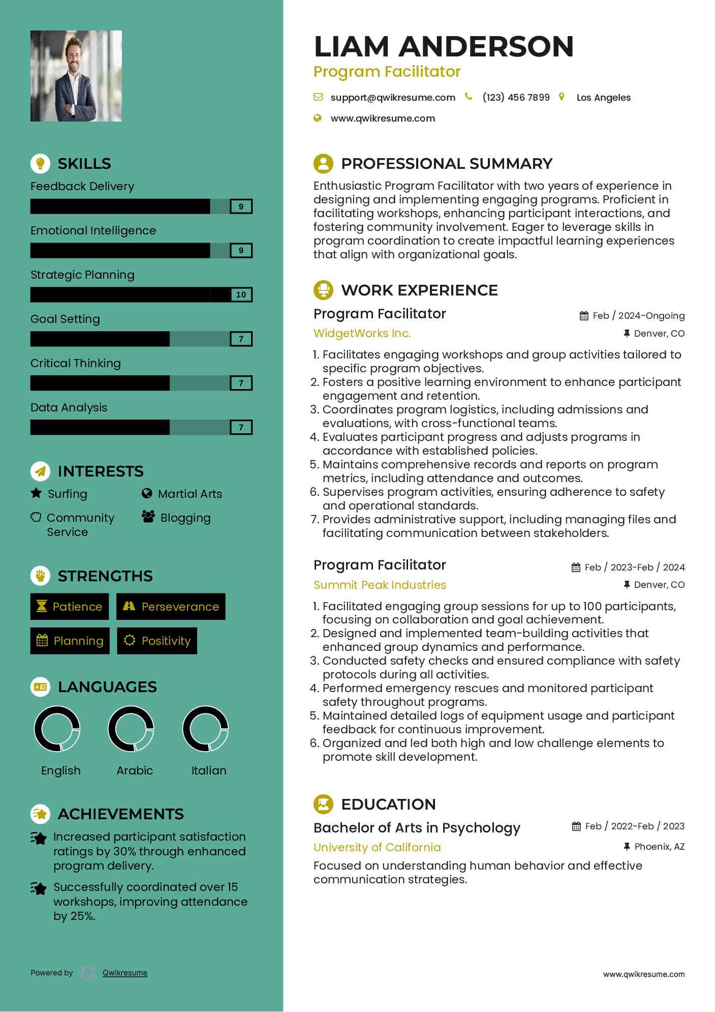 Program Facilitator Resume Format