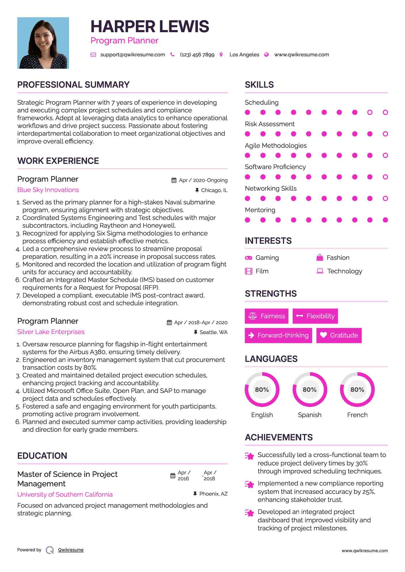 Program Planner Resume Template