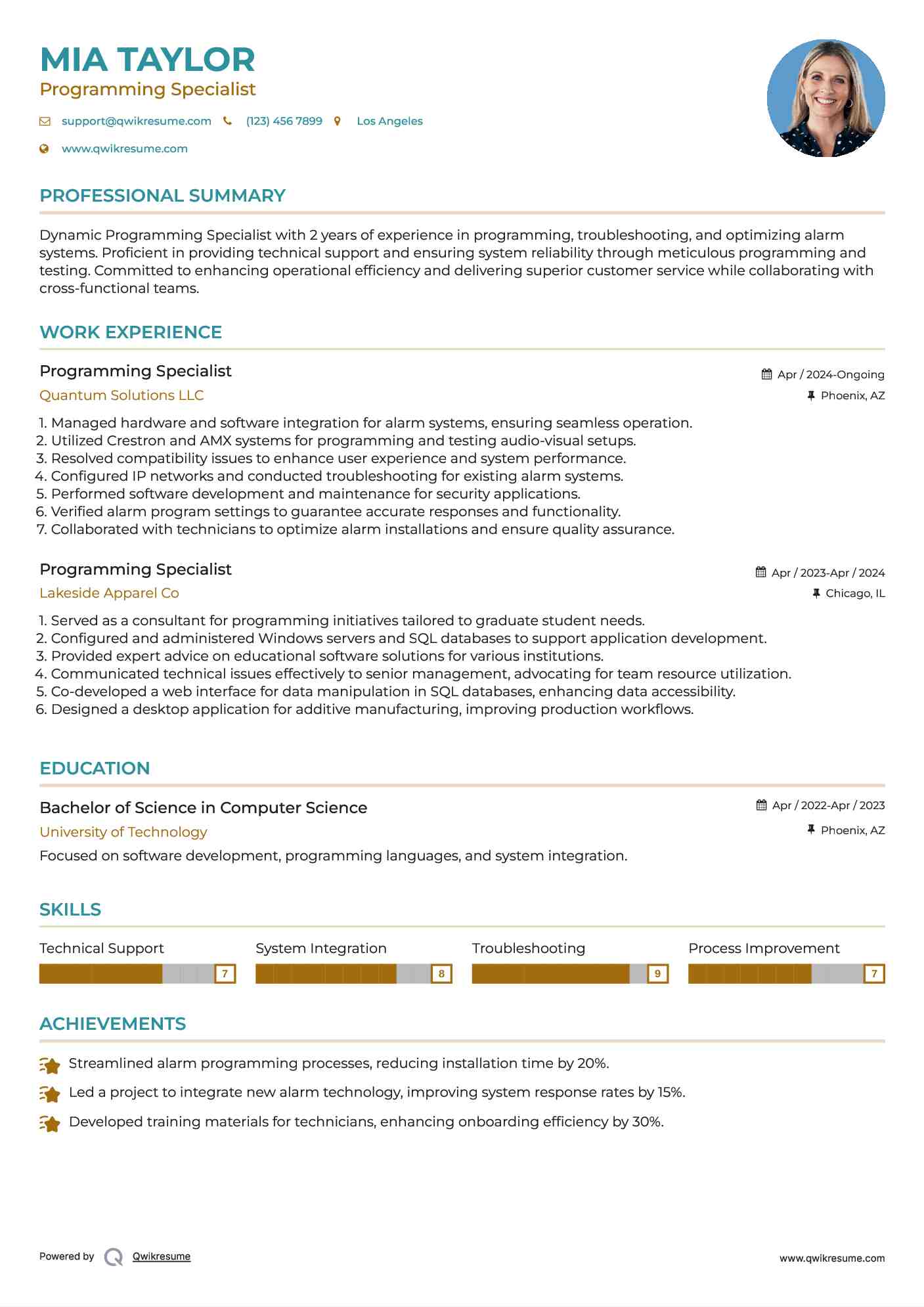 10+ Programming Specialist Resume Samples & Templates for 2025