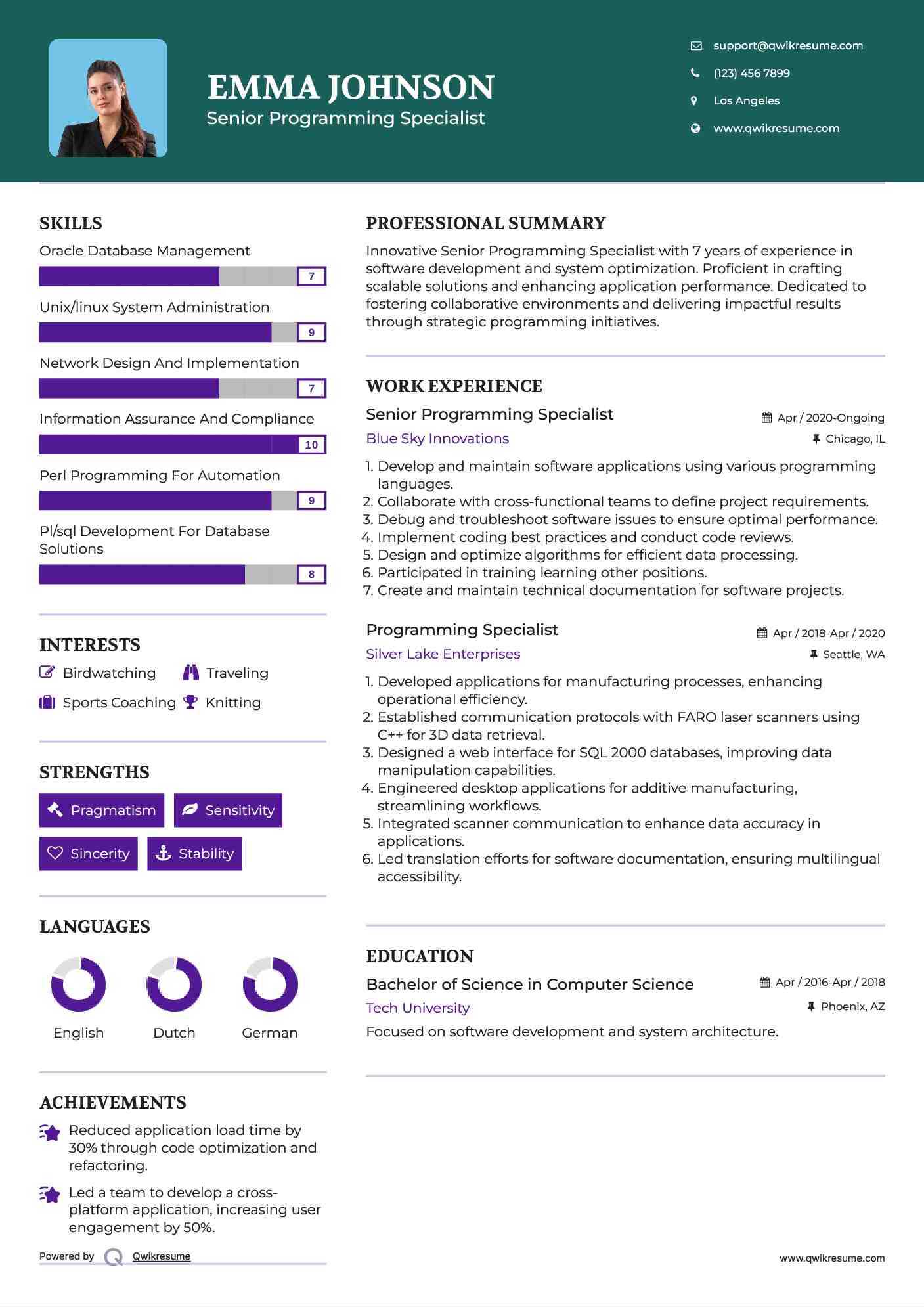 10+ Programming Specialist Resume Samples & Templates for 2025