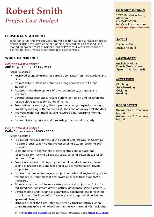 project-cost-analyst-resume-samples-qwikresume