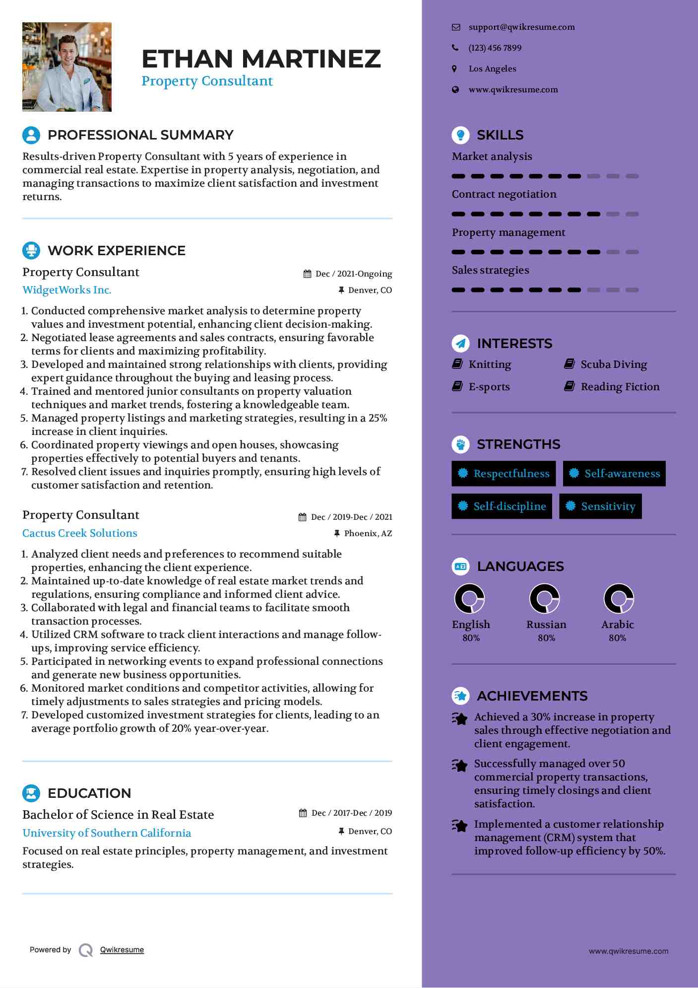 Property Consultant Resume Samples QwikResume