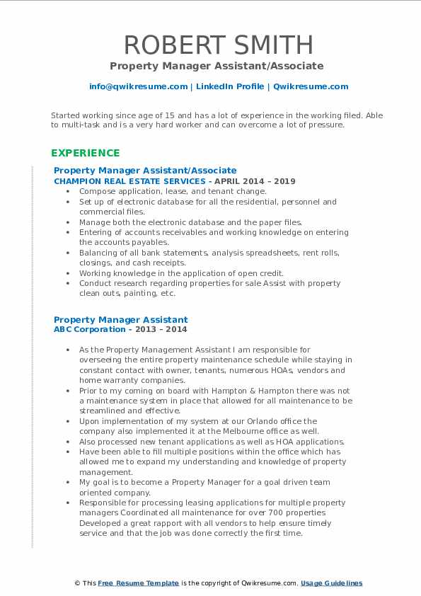 Property Manager Assistant Resume - Property Manager Assistant 1577526312 Pdf 