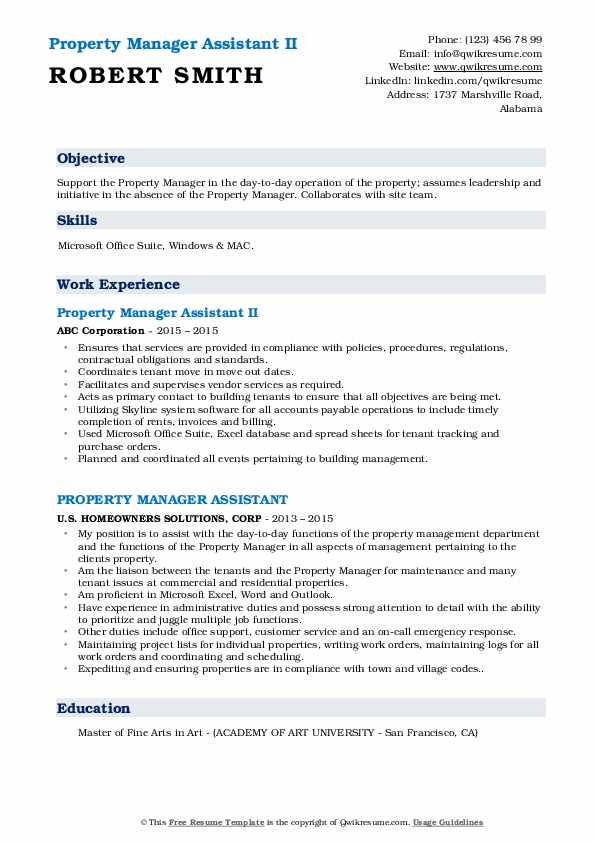 Property Manager Assistant Resume - Property Manager Assistant 1577526474 Pdf 