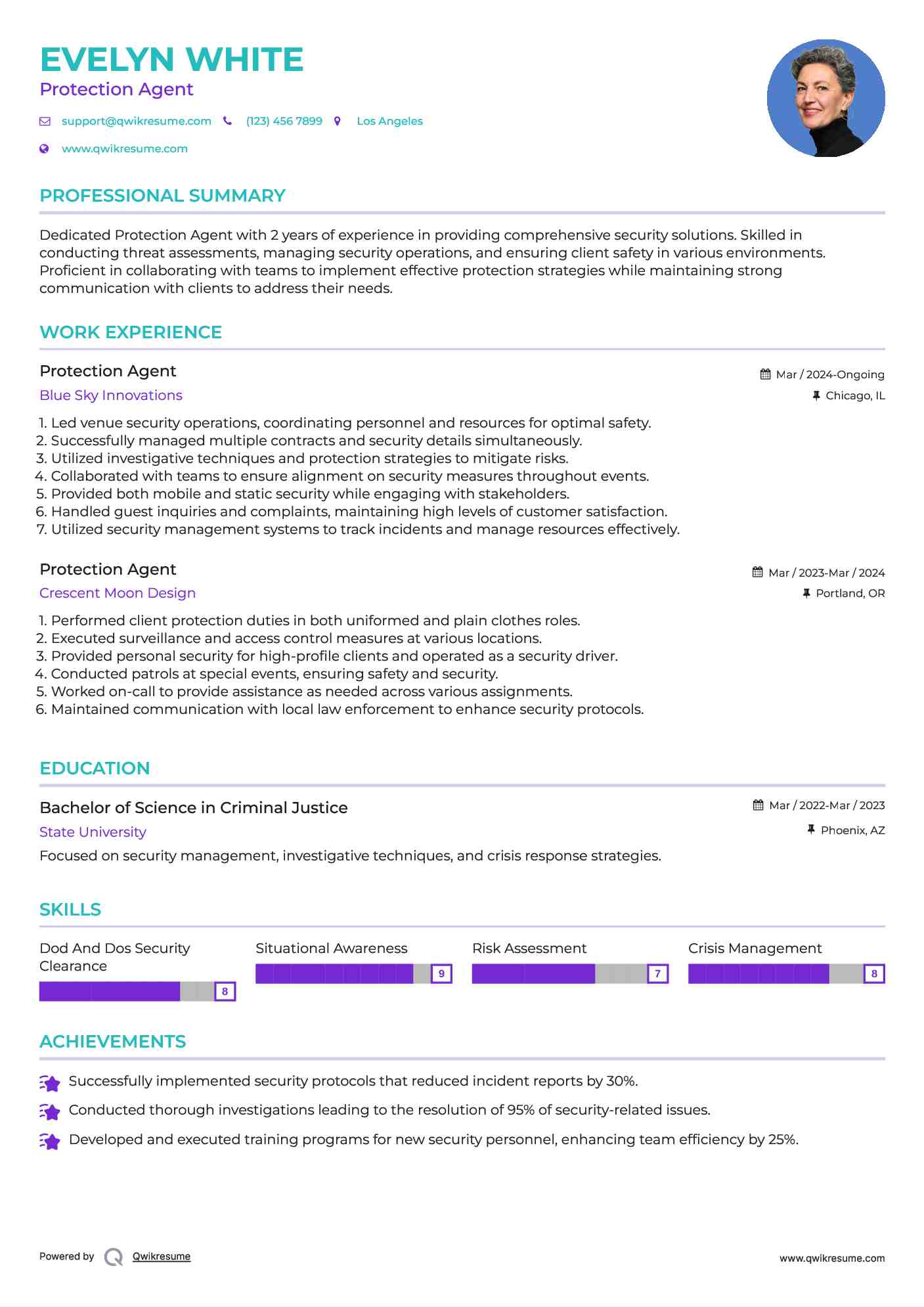 Protection Agent Resume Format