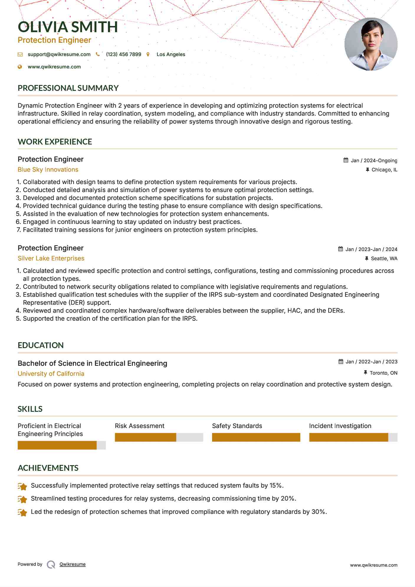 Protection Engineer Resume Format
