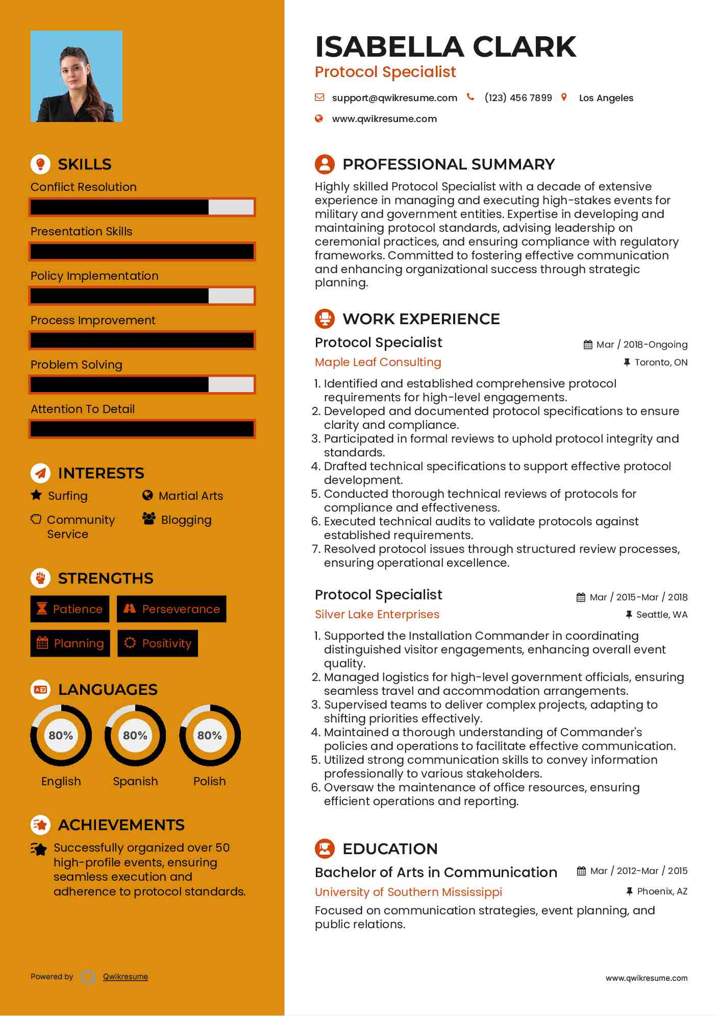 Protocol Specialist Resume Format