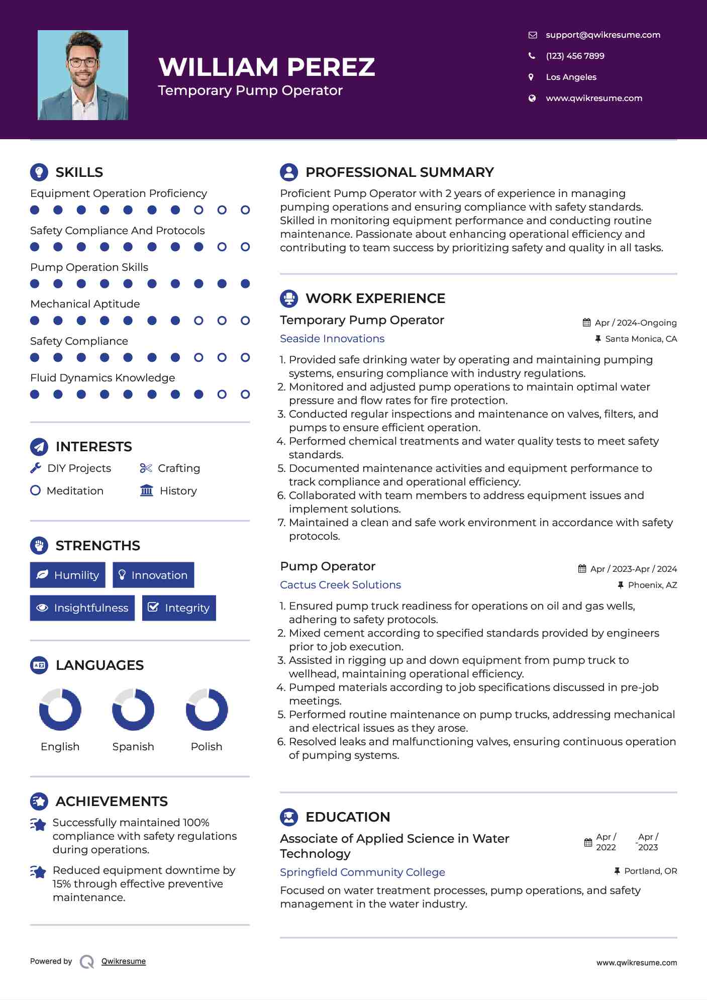Pump Operator Resume Samples QwikResume