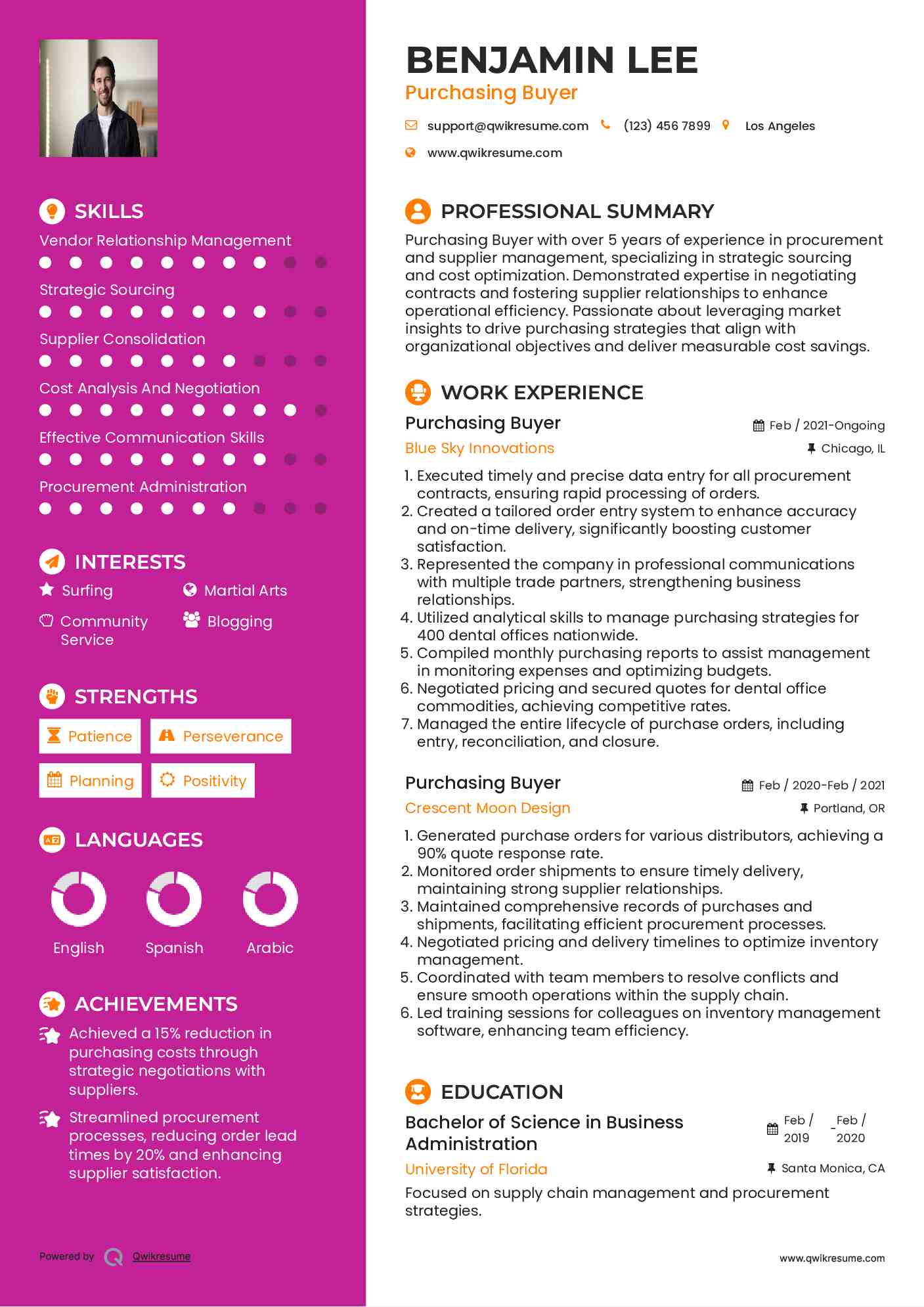 Purchasing Buyer Resume Example