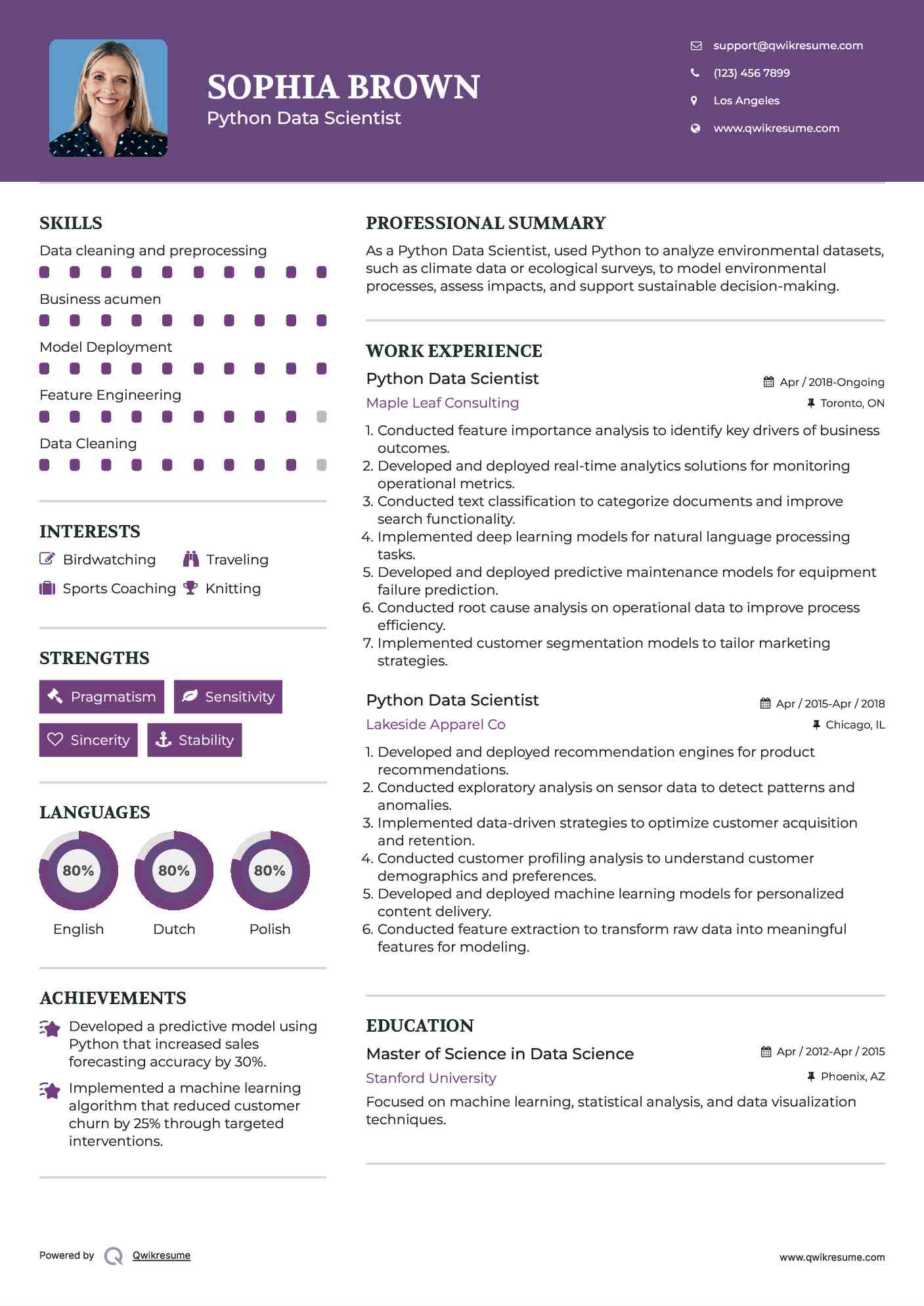 10+ Python Data Scientist Resume Samples & Templates for 2025