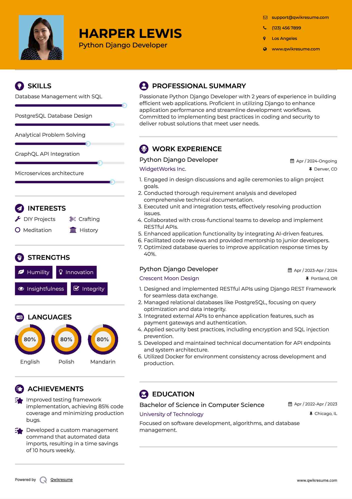 10+ Python Django Developer Resume Samples & Templates for 2025
