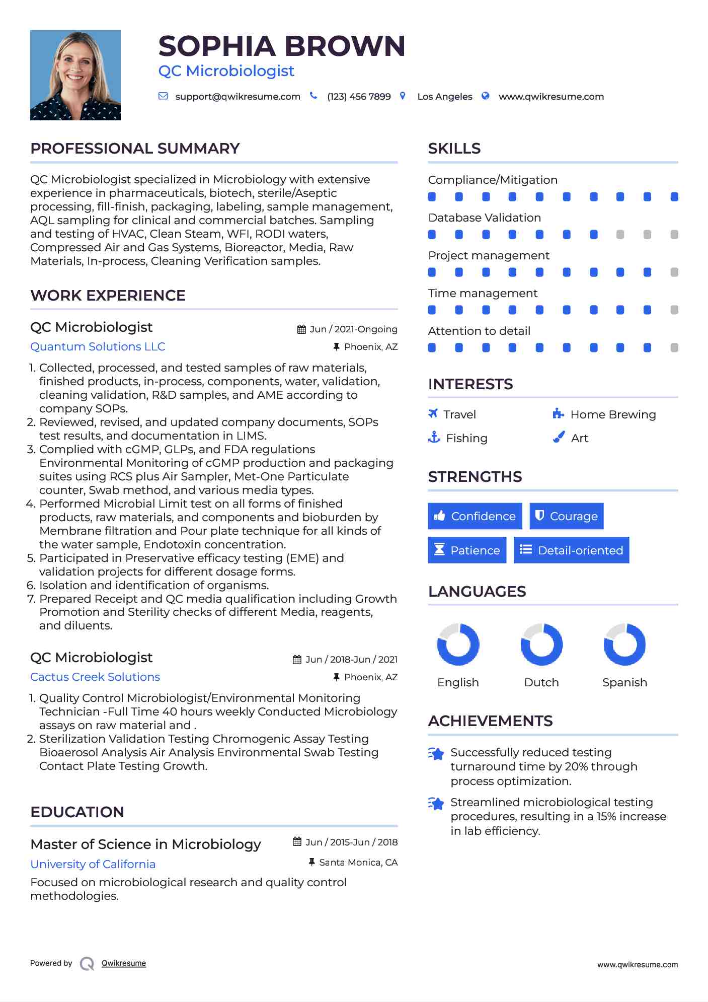 QC Microbiologist Resume Samples - Qc Microbiologist 1646392579 Pdf 