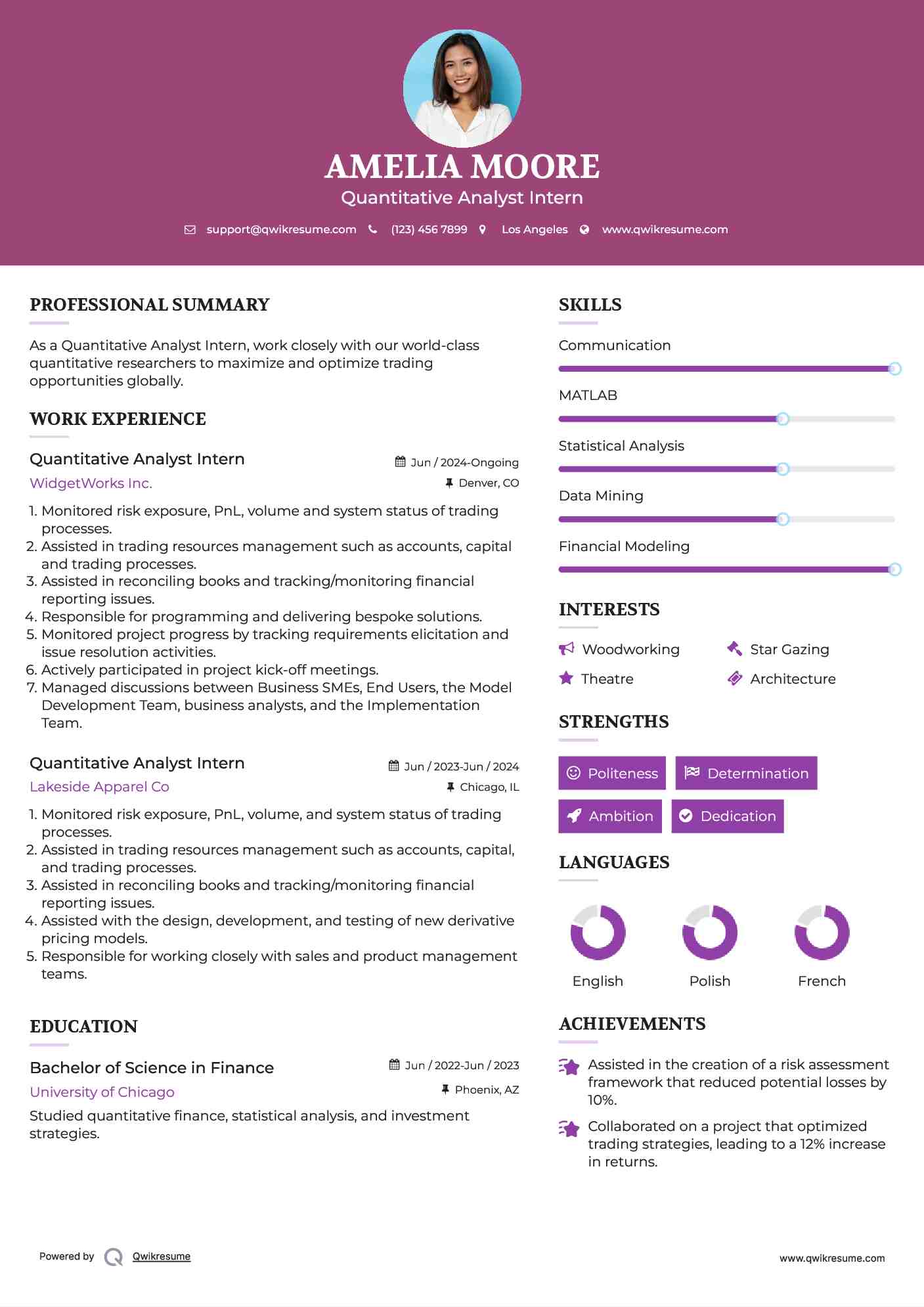 10+ Quantitative Analyst Resume Samples & Templates for 2025