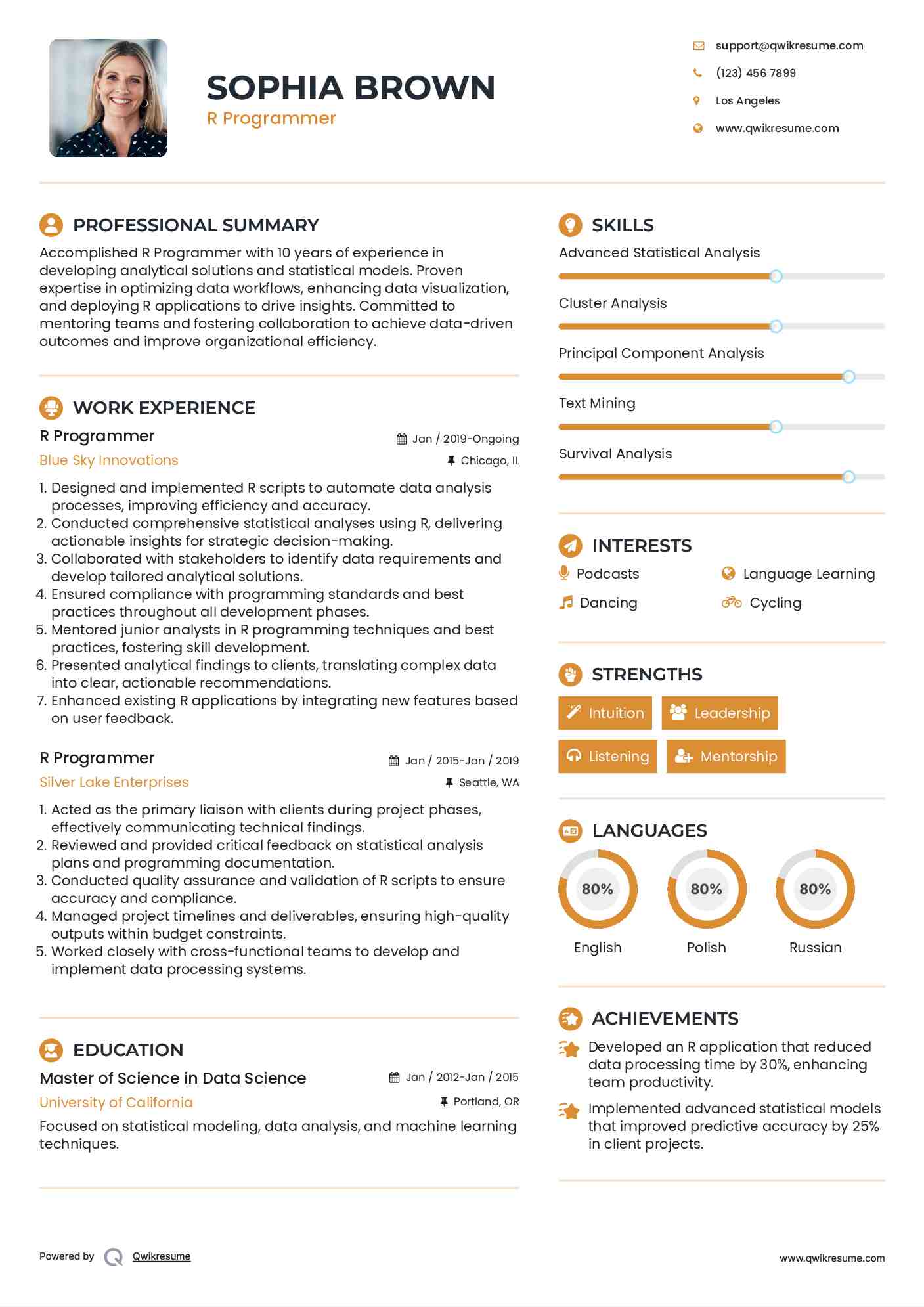 10+ R Programmer Resume Samples & Templates for 2025