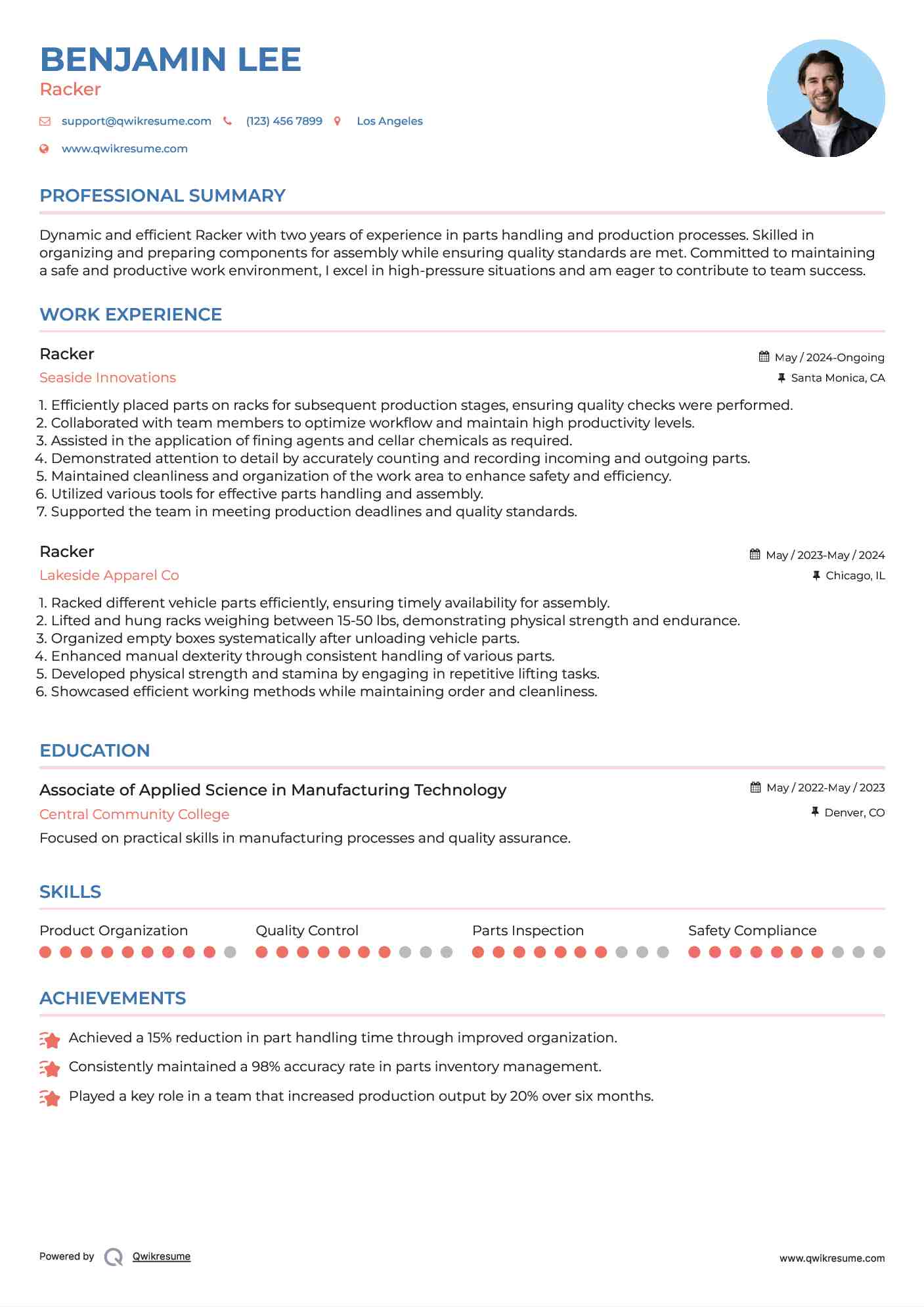 Racker Resume Model